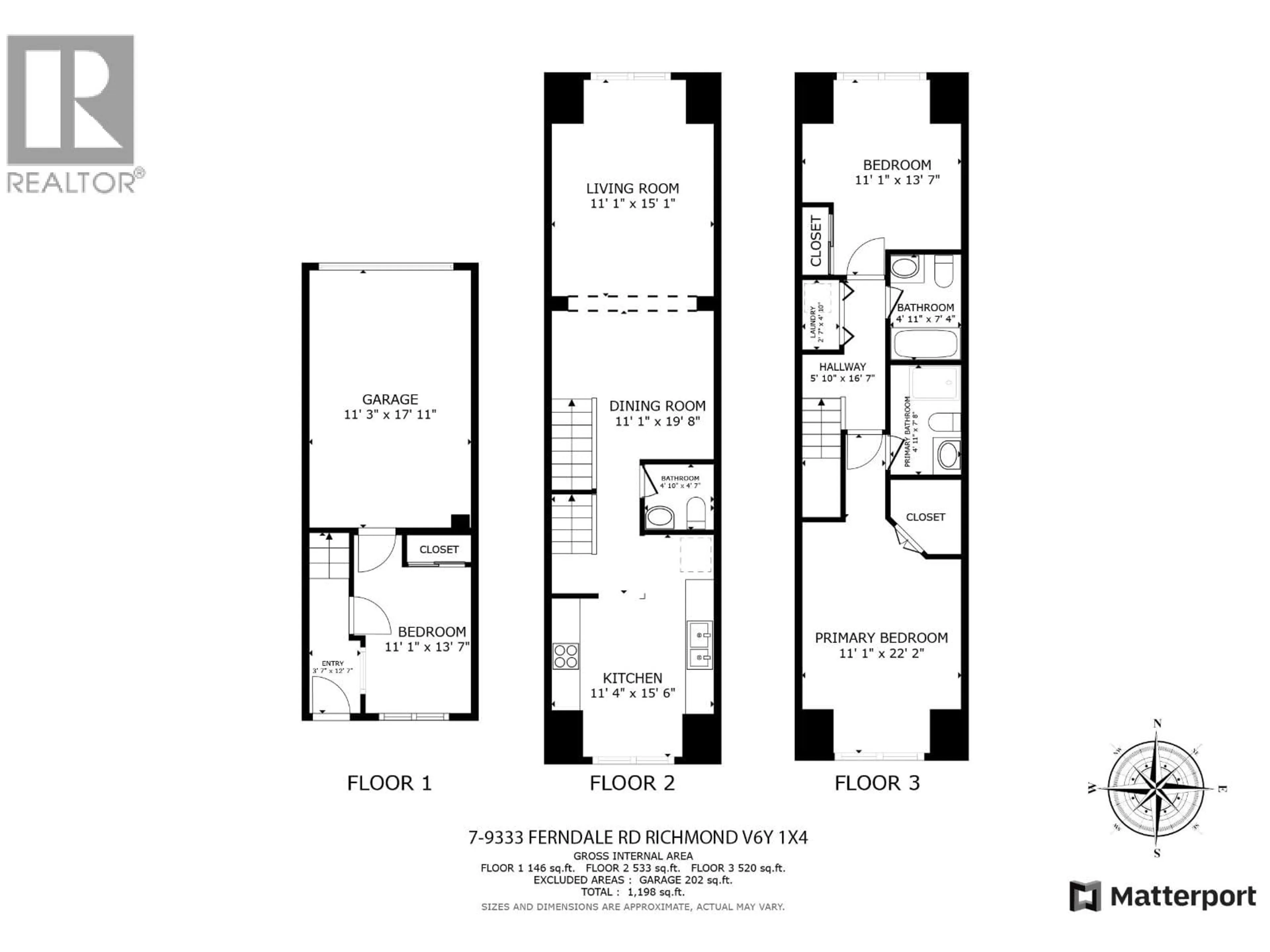 Floor plan for 7 - 9333 FERNDALE ROAD, Richmond British Columbia V6Y1X4