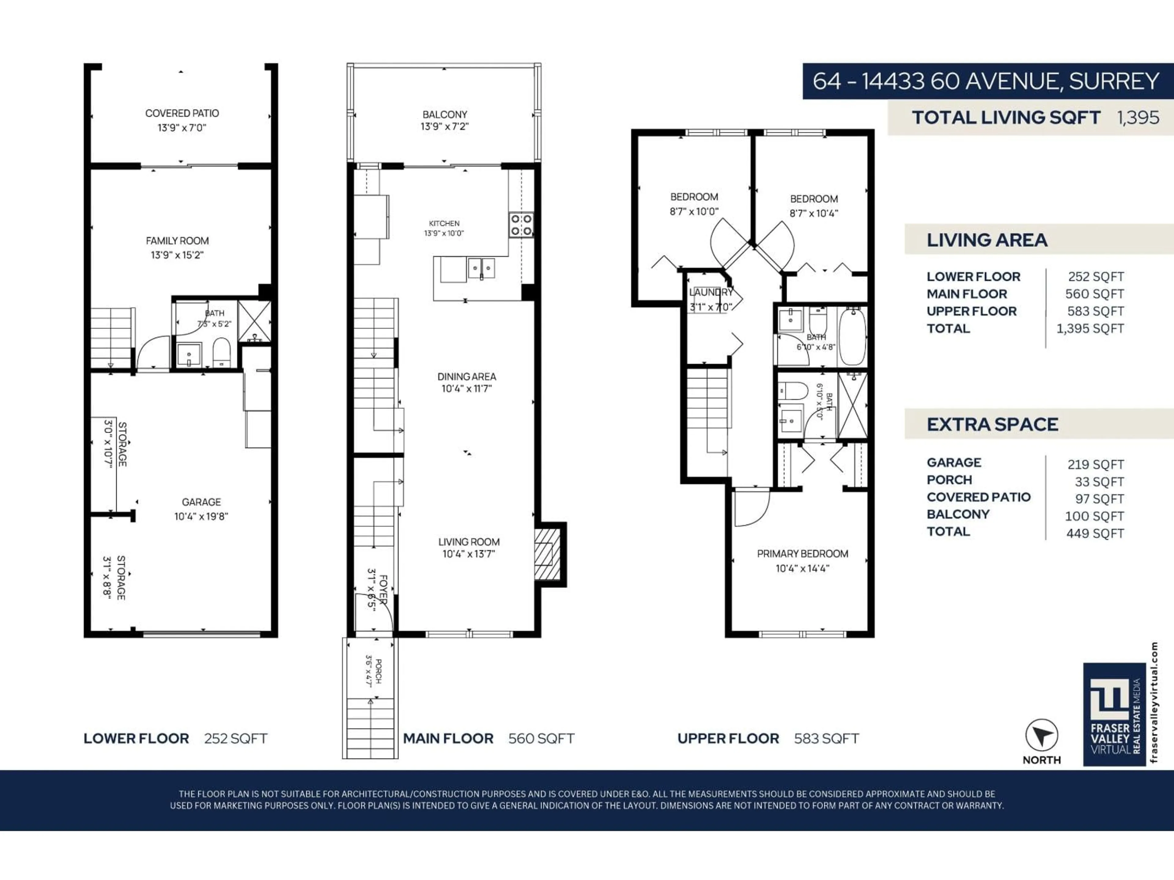 Floor plan for 64 - 14433 60 AVENUE, Surrey British Columbia V3S1R4
