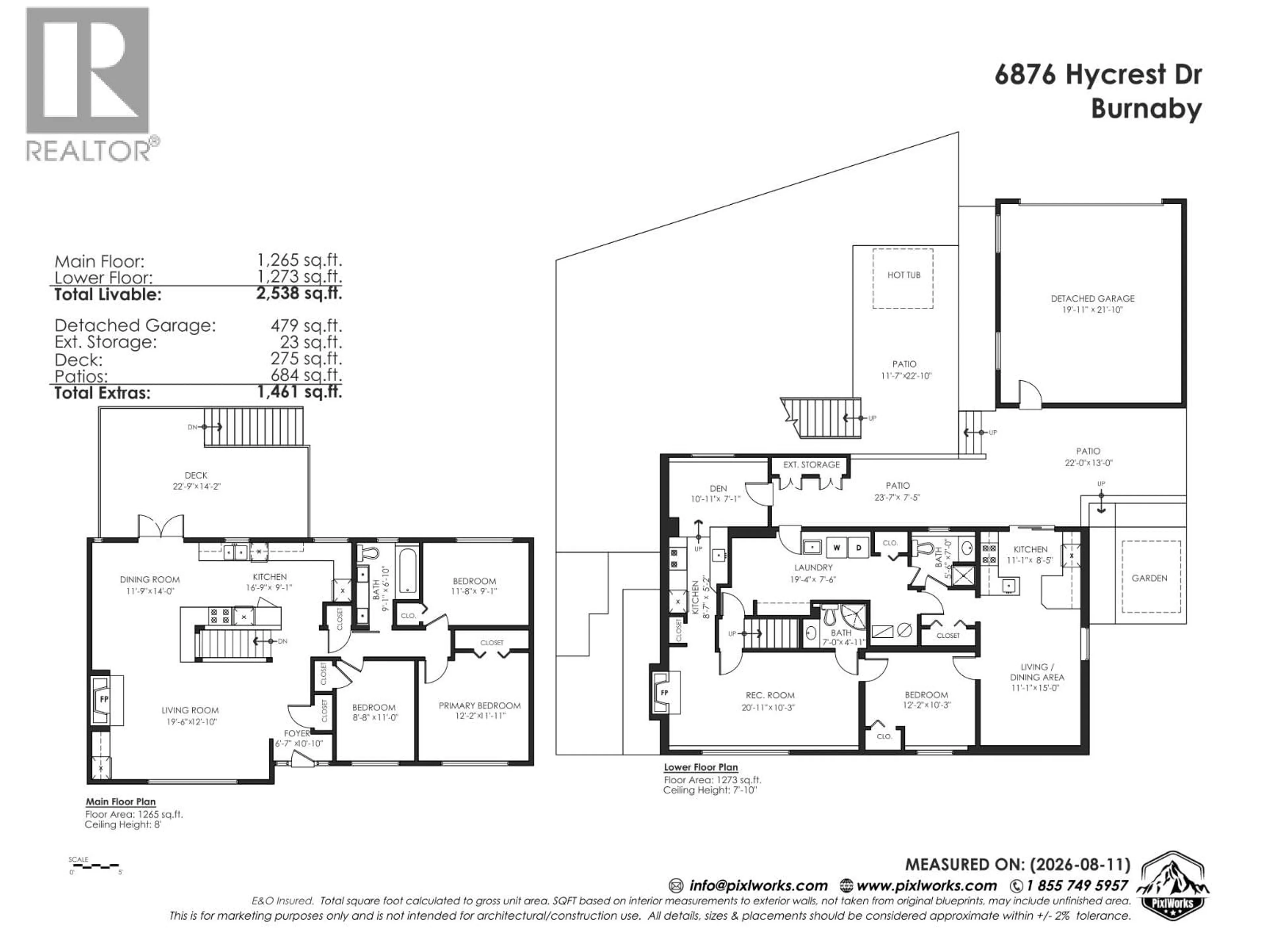 Floor plan for 6876 HYCREST DRIVE, Burnaby British Columbia V5B2X2