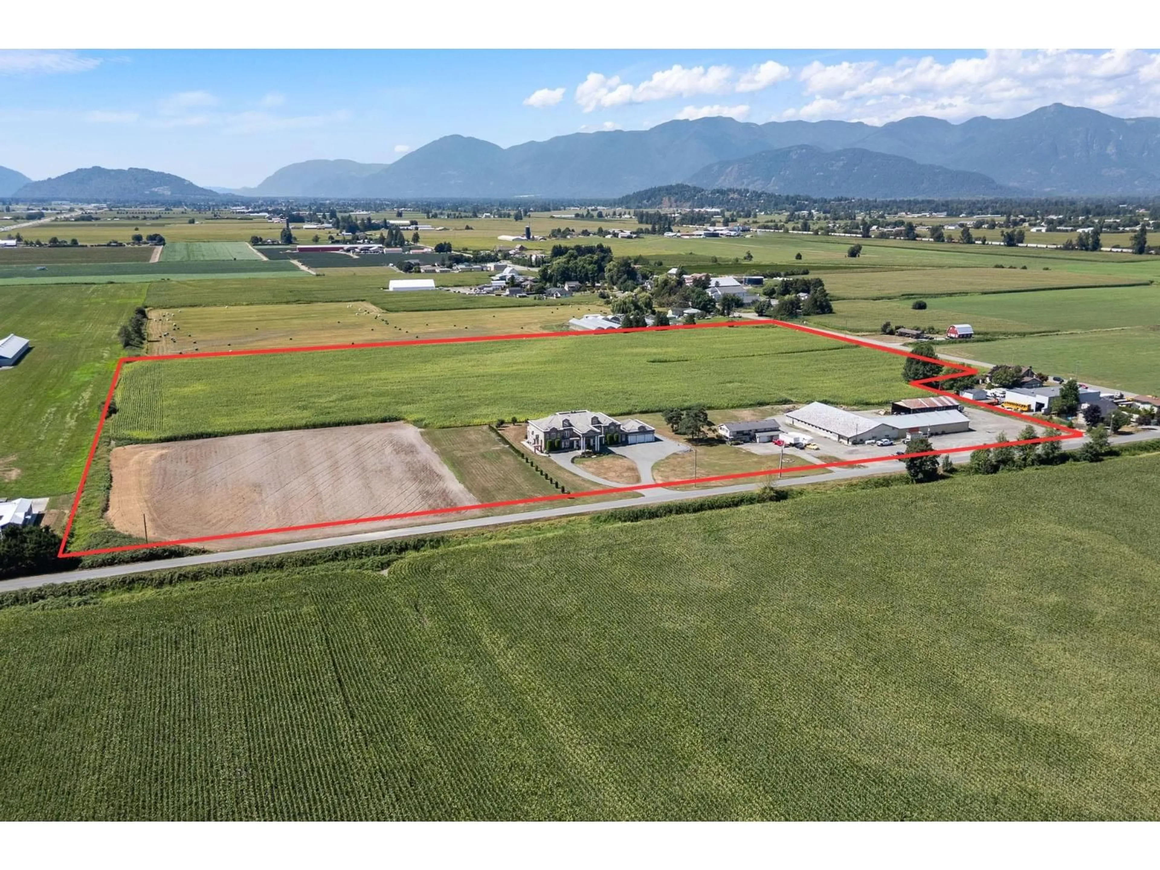 A pic from outside/outdoor area/front of a property/back of a property/a pic from drone, mountain view for 8703 UPPER PRAIRIE ROAD, Chilliwack British Columbia V2P6H3