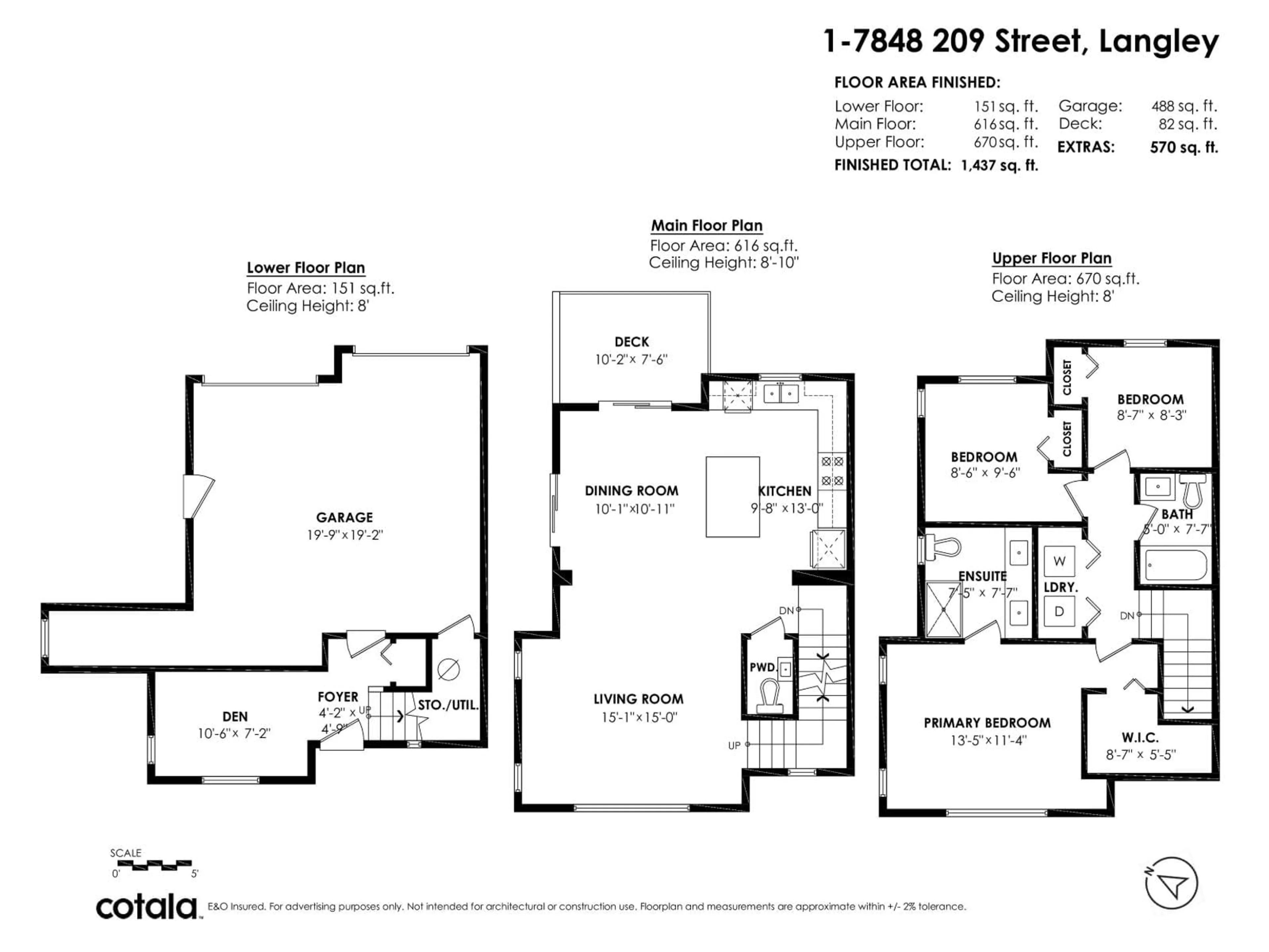 Floor plan for 1 - 7848 209 STREET, Langley British Columbia V2Y0M4