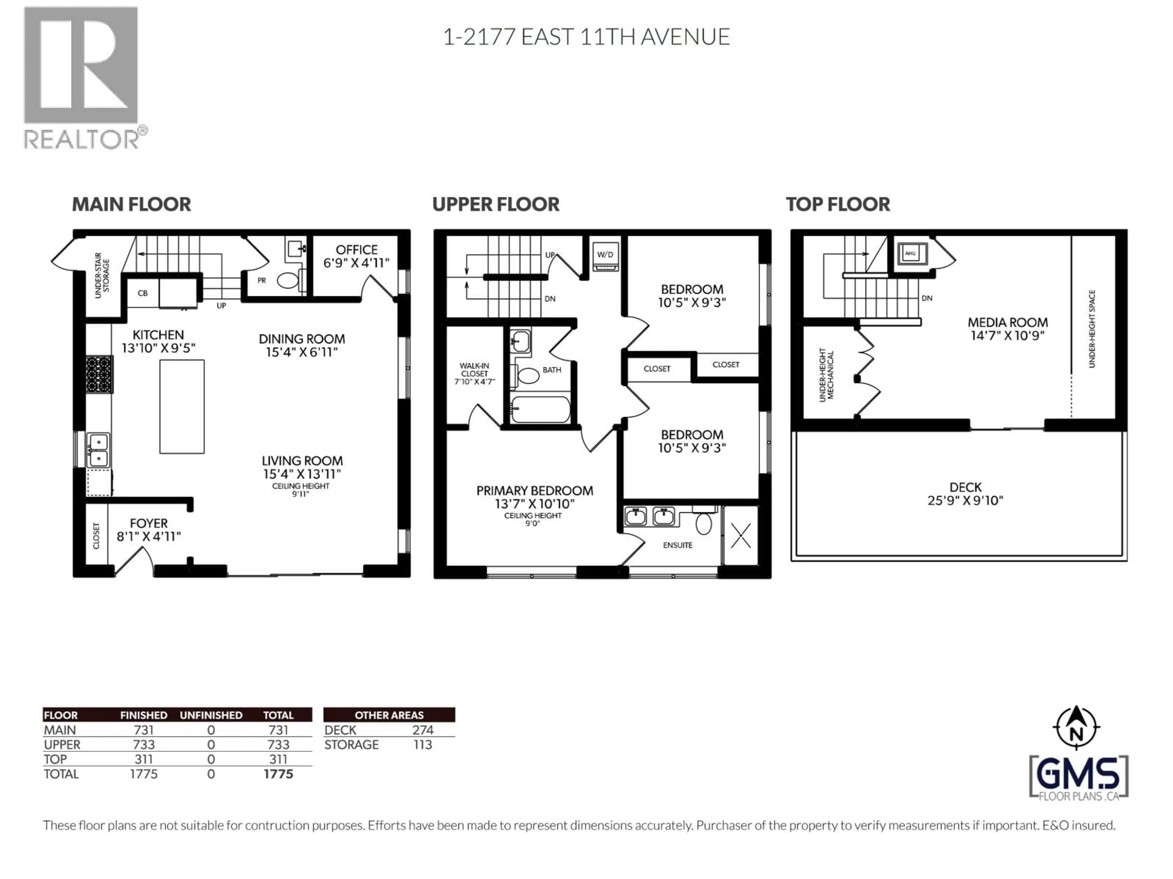Floor plan for 1 - 2177 11TH AVENUE, Vancouver British Columbia V5N1Z4