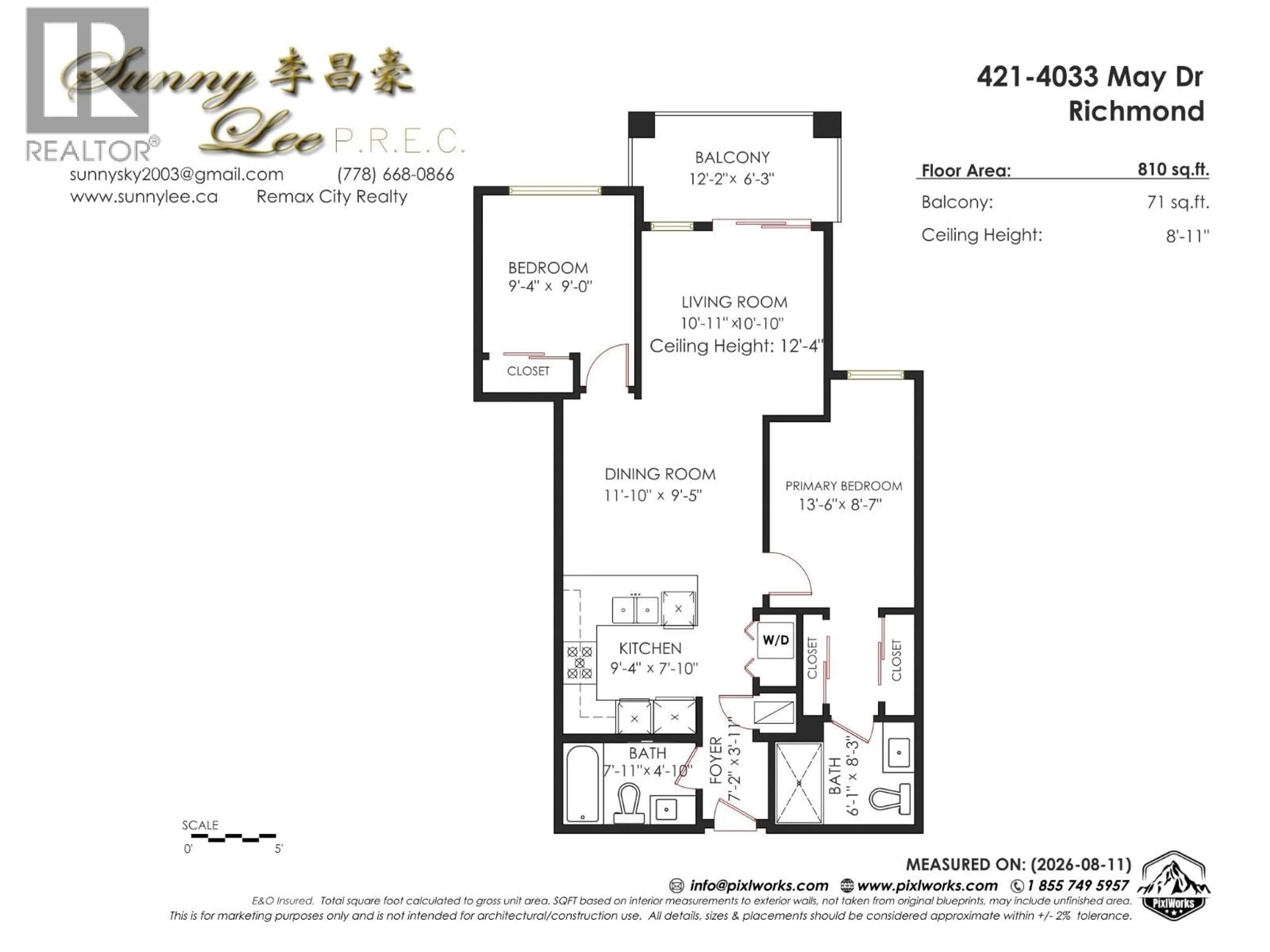 Floor plan for 421 - 4033 MAY DRIVE, Richmond British Columbia V6X0T3