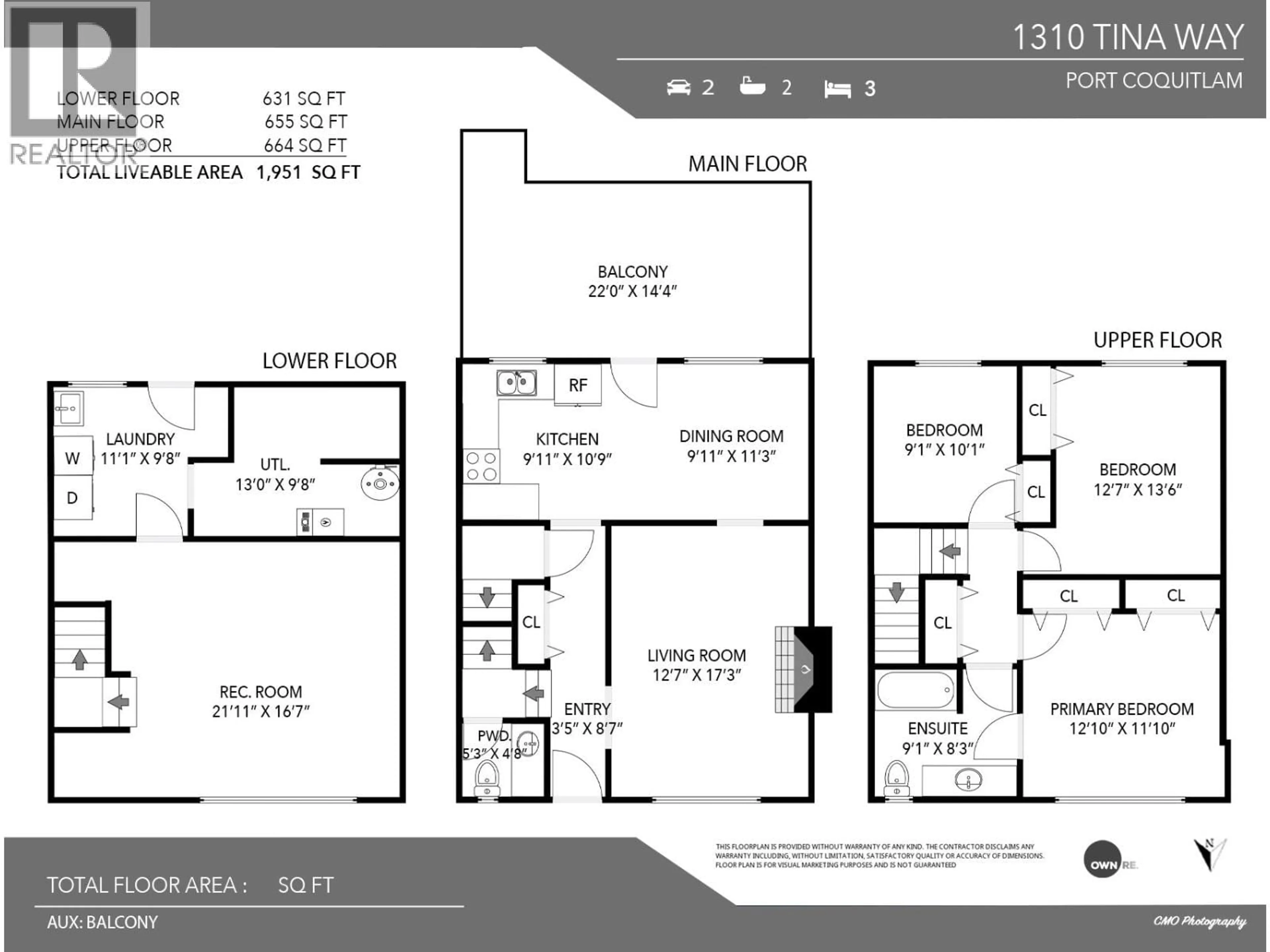 Floor plan for 1310 TINA WAY WAY, Port Coquitlam British Columbia V3C2V3