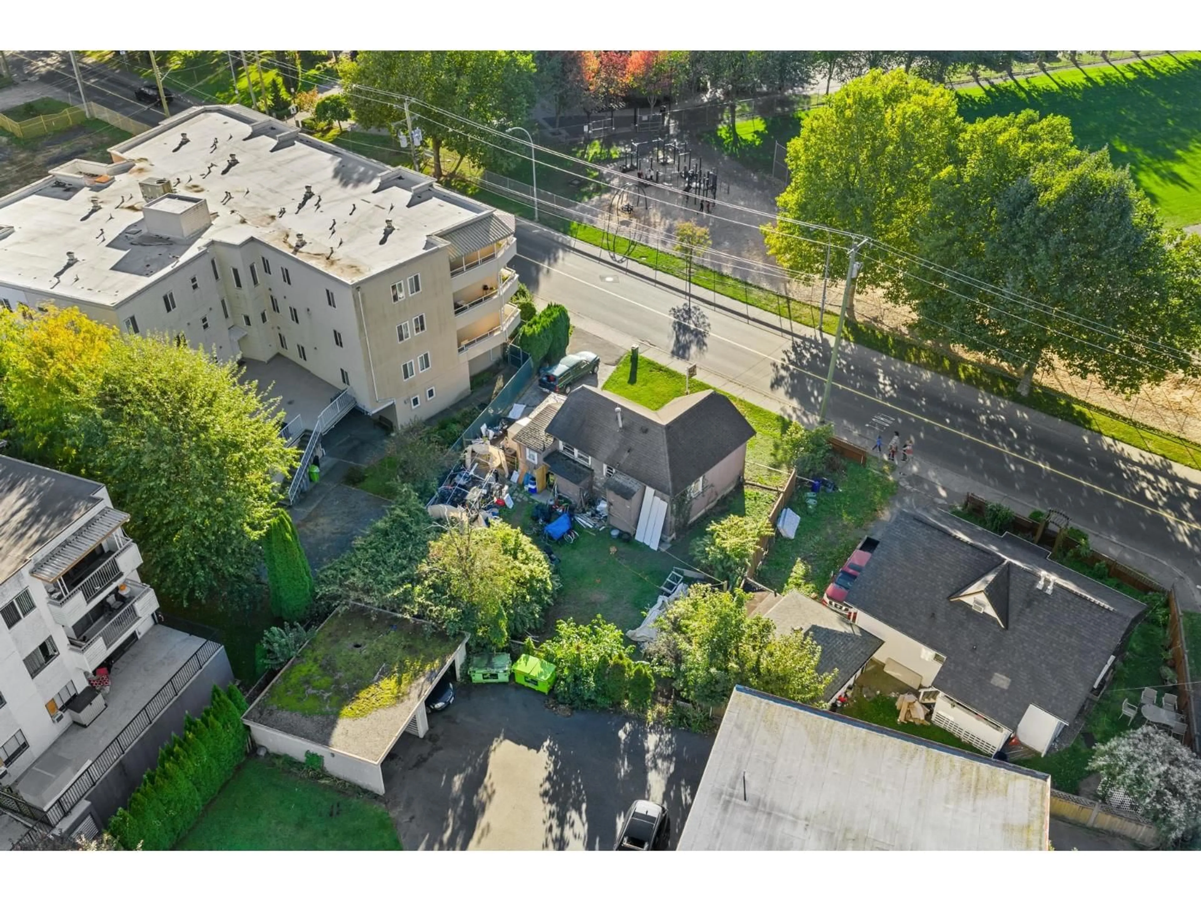 A pic from outside/outdoor area/front of a property/back of a property/a pic from drone, street for 9430 YOUNG ROAD, Chilliwack British Columbia V2P4S5