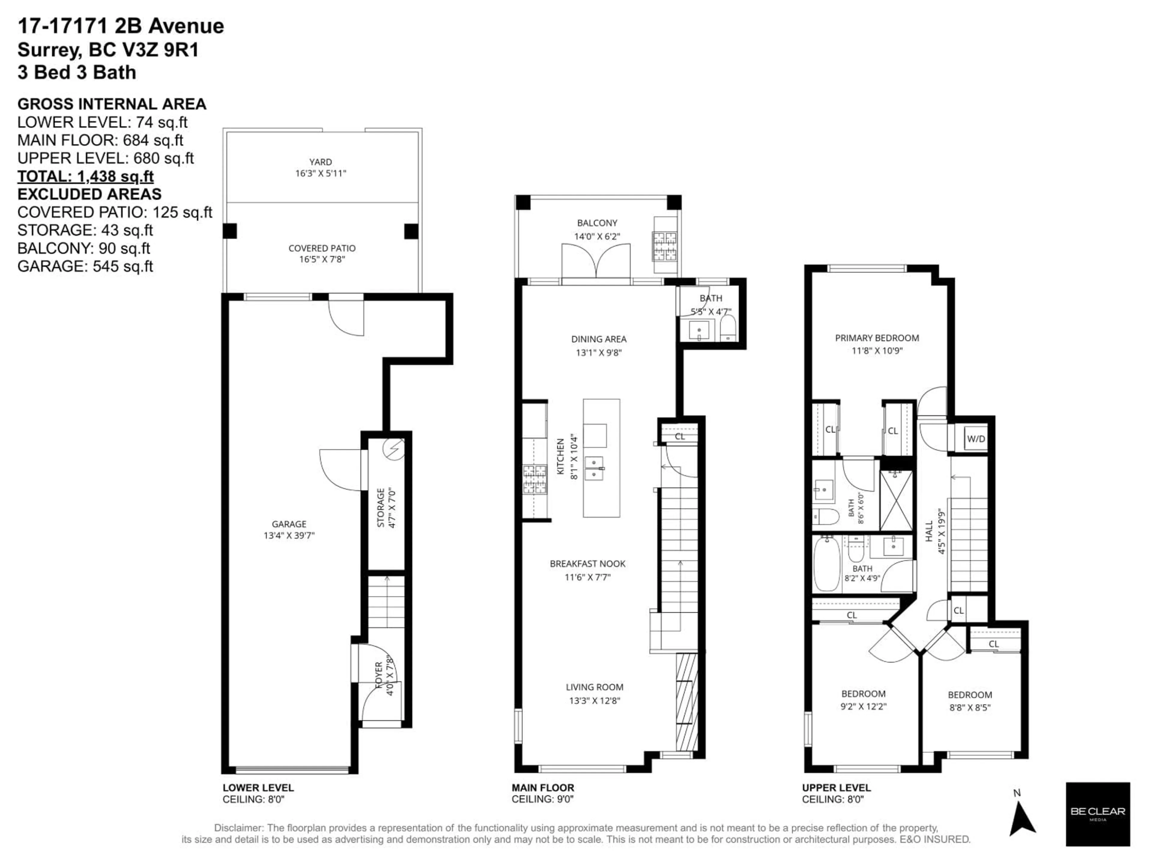 Floor plan for 17 - 17171 2B AVENUE, Surrey British Columbia V3Z9R1