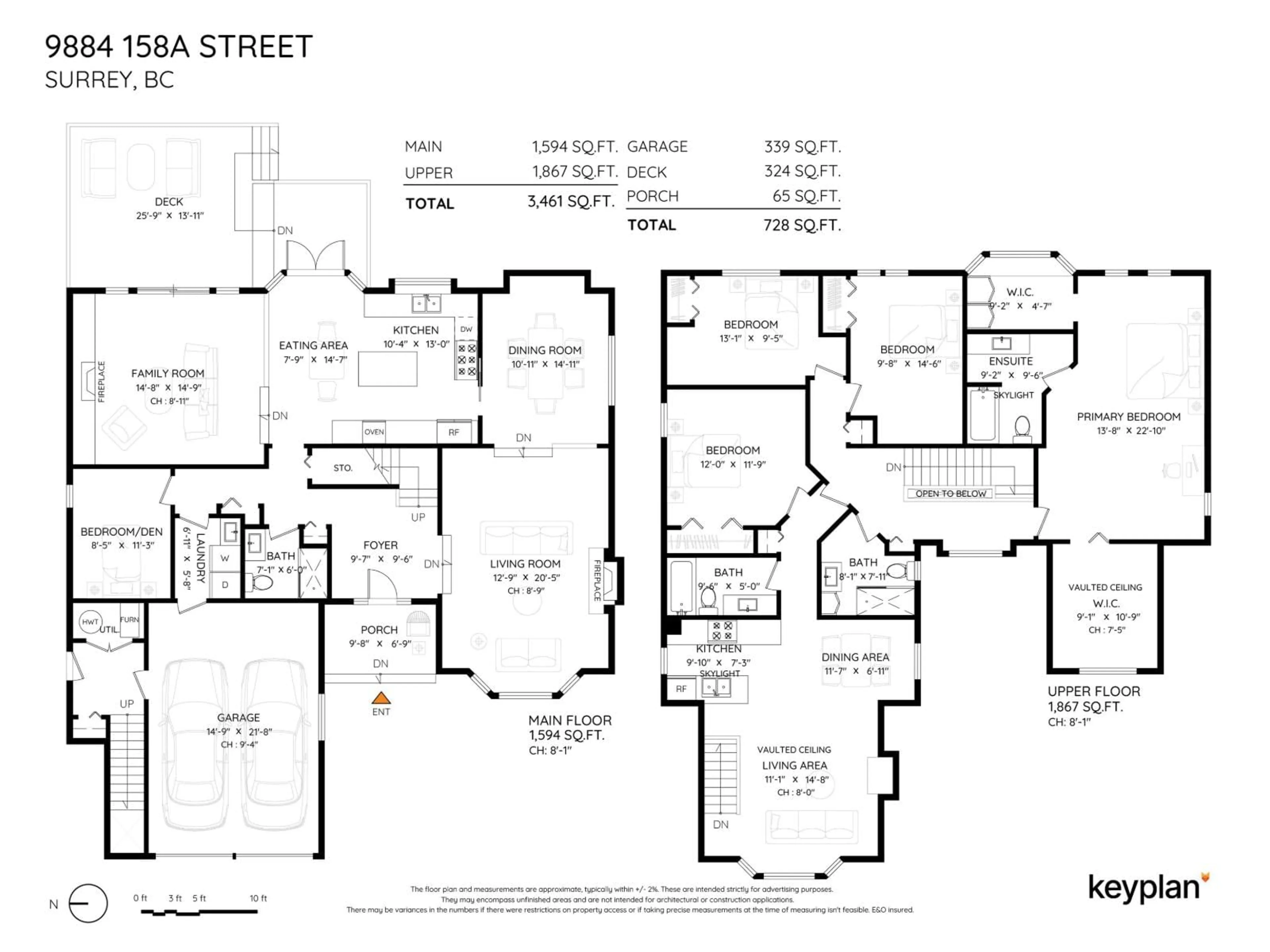 Floor plan for 9884 158A STREET, Surrey British Columbia V4N2A5