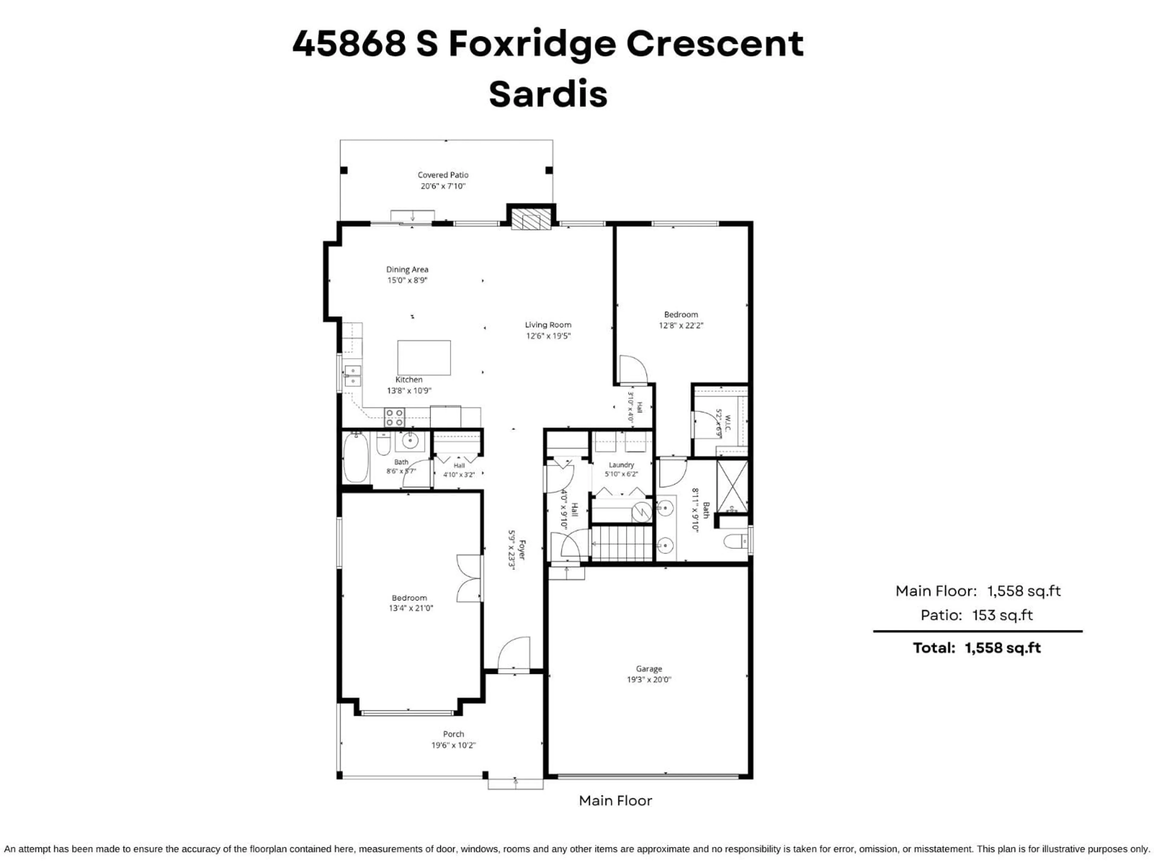 Floor plan for 45868 FOXRIDGE CRESCENT, Chilliwack British Columbia V2R0P7