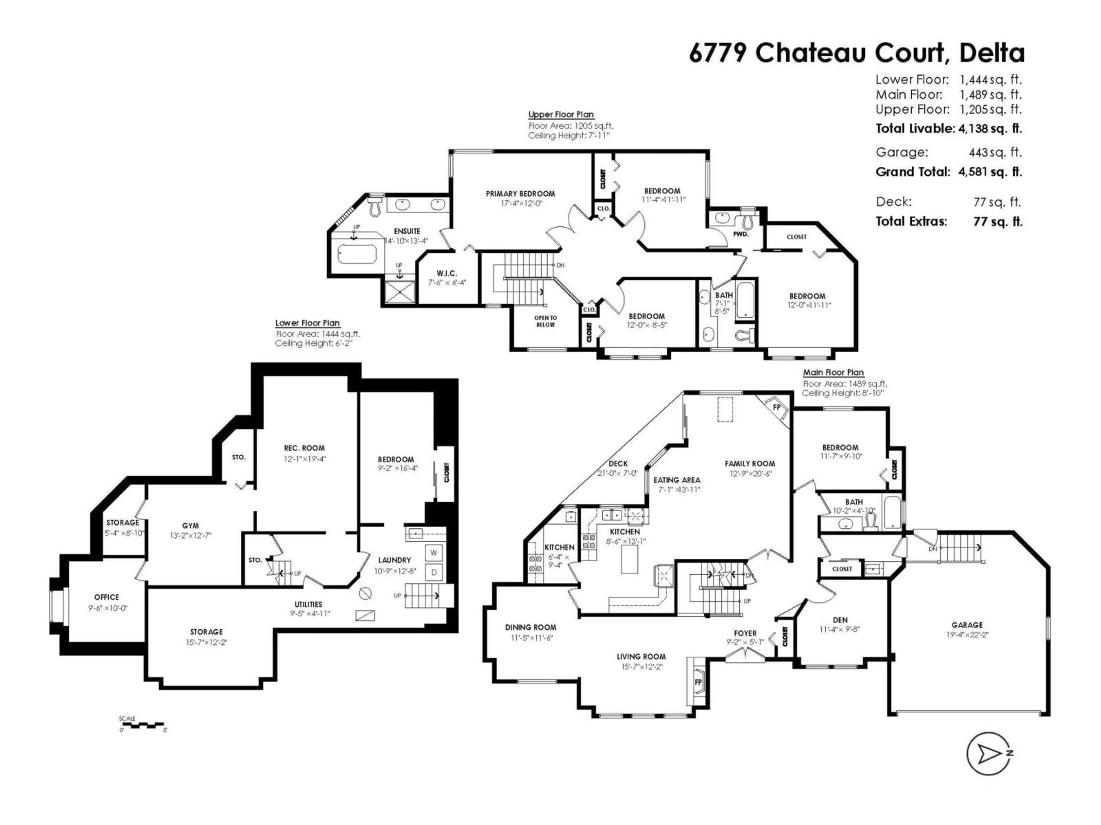 Floor plan for 6779 CHATEAU COURT, Delta British Columbia V4E3M7