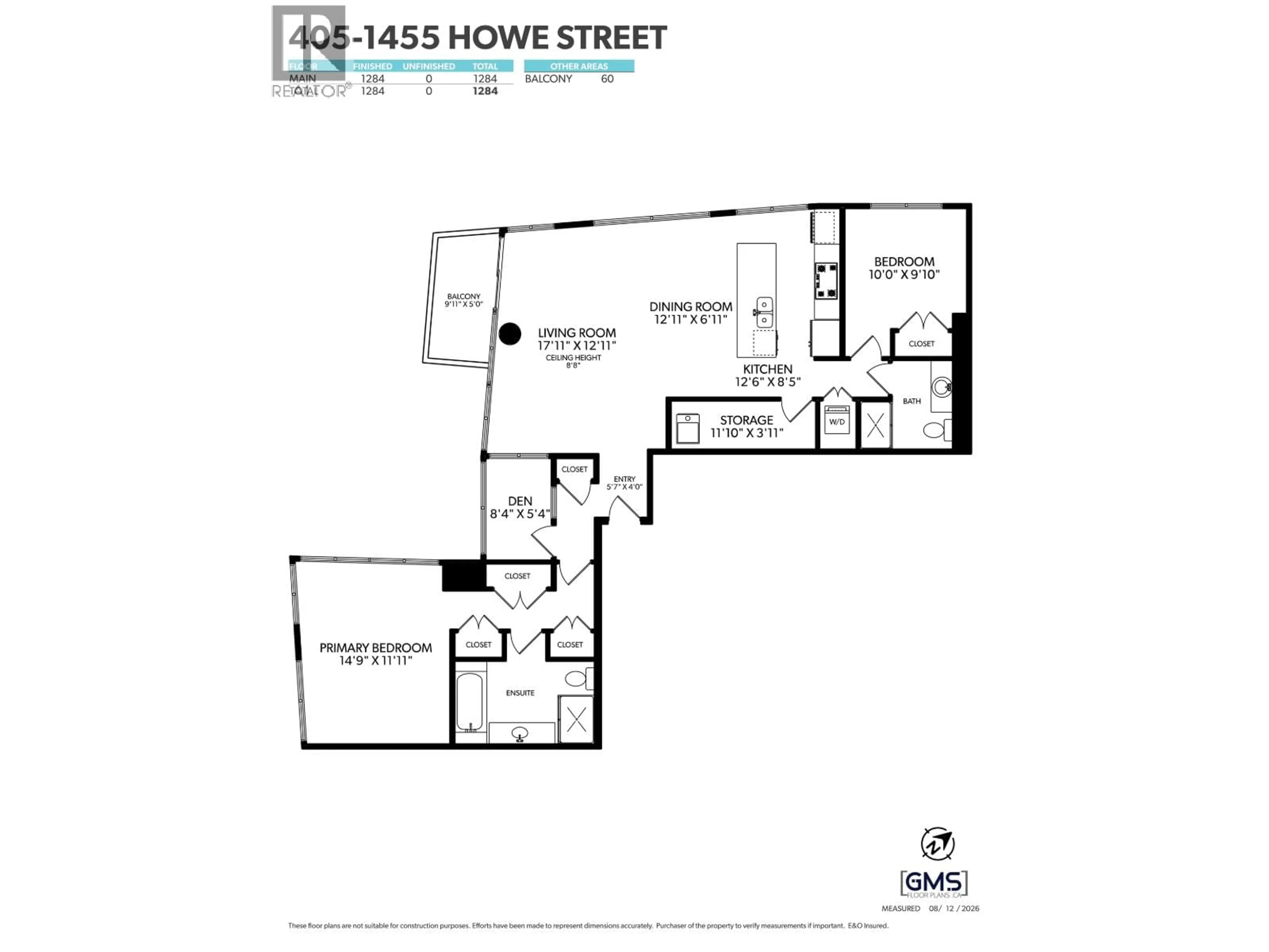 Floor plan for 405 - 1455 HOWE STREET, Vancouver British Columbia V6Z1C2