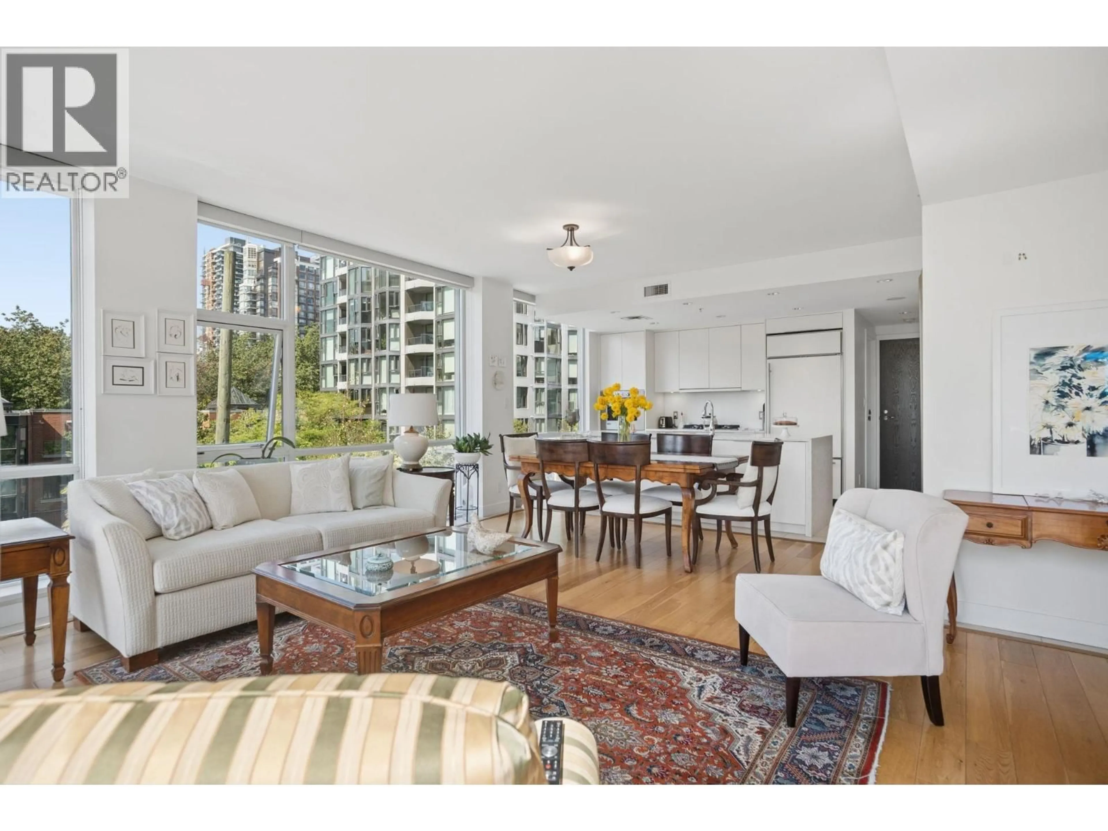 Living room with furniture, wood/laminate floor for 405 - 1455 HOWE STREET, Vancouver British Columbia V6Z1C2