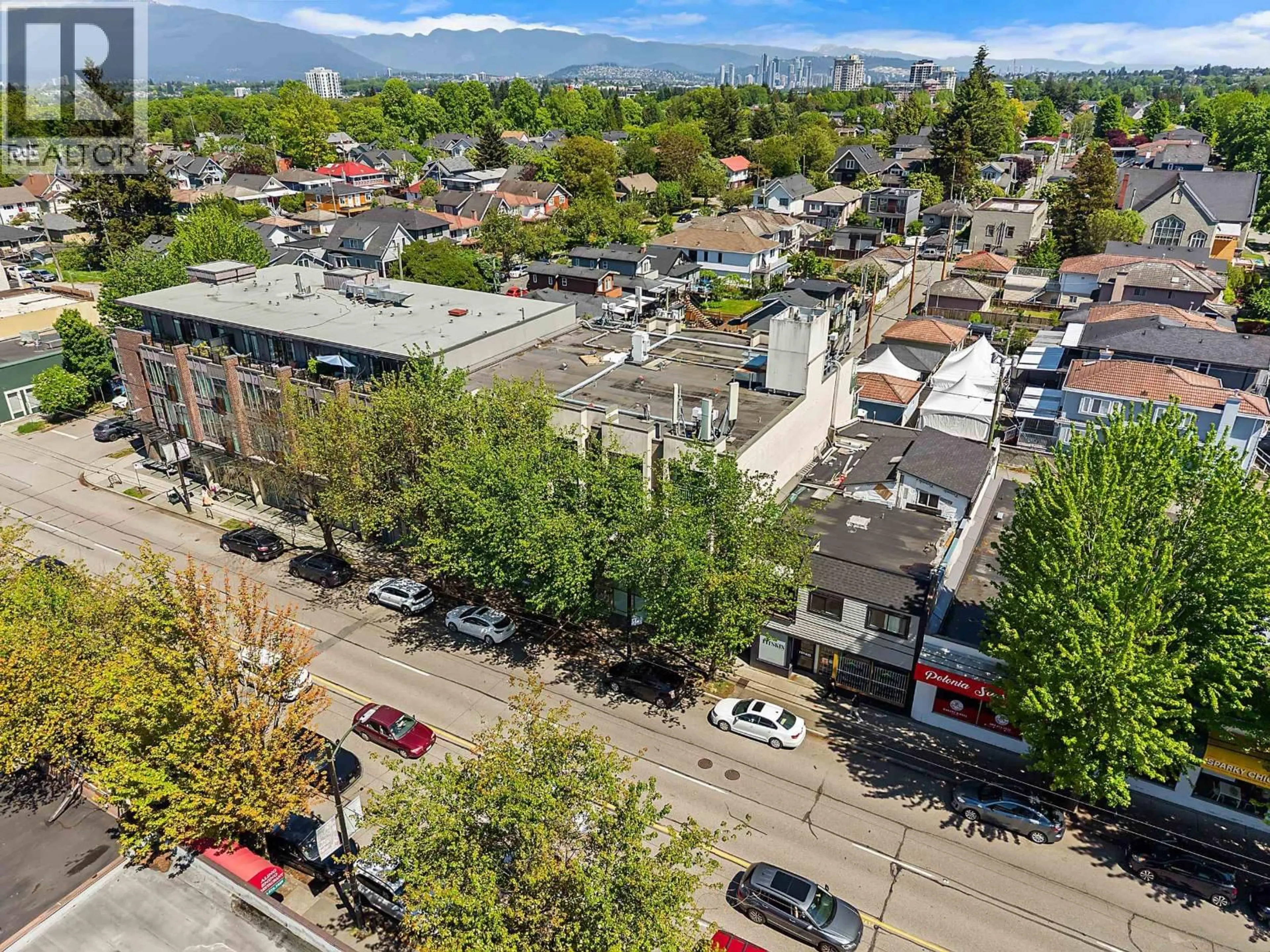A pic from outside/outdoor area/front of a property/back of a property/a pic from drone, mountain view for 301 - 4372 FRASER STREET, Vancouver British Columbia V5V4G3