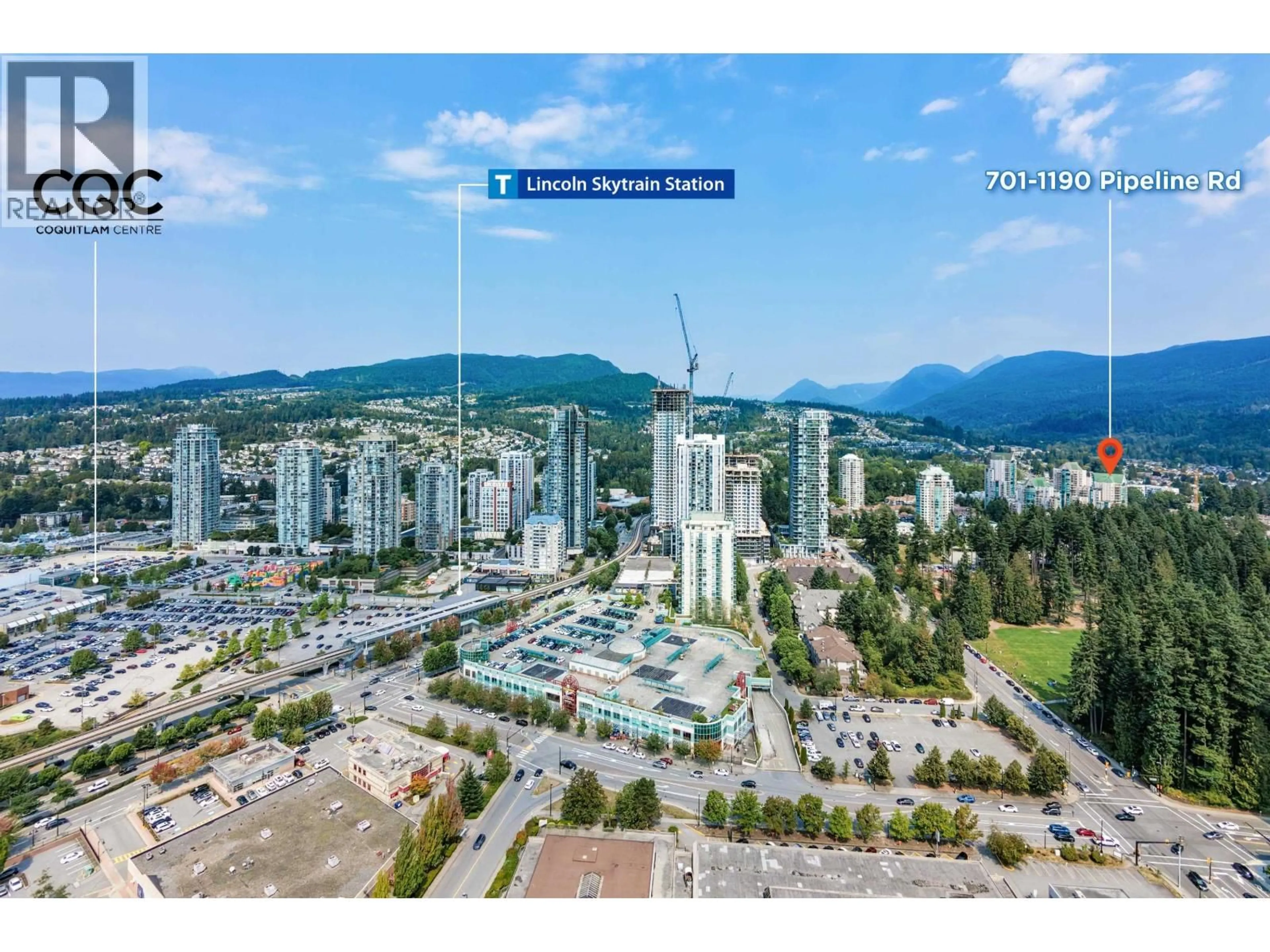 A pic from outside/outdoor area/front of a property/back of a property/a pic from drone, mountain view for 701 - 1190 PIPELINE ROAD, Coquitlam British Columbia V3B7T9