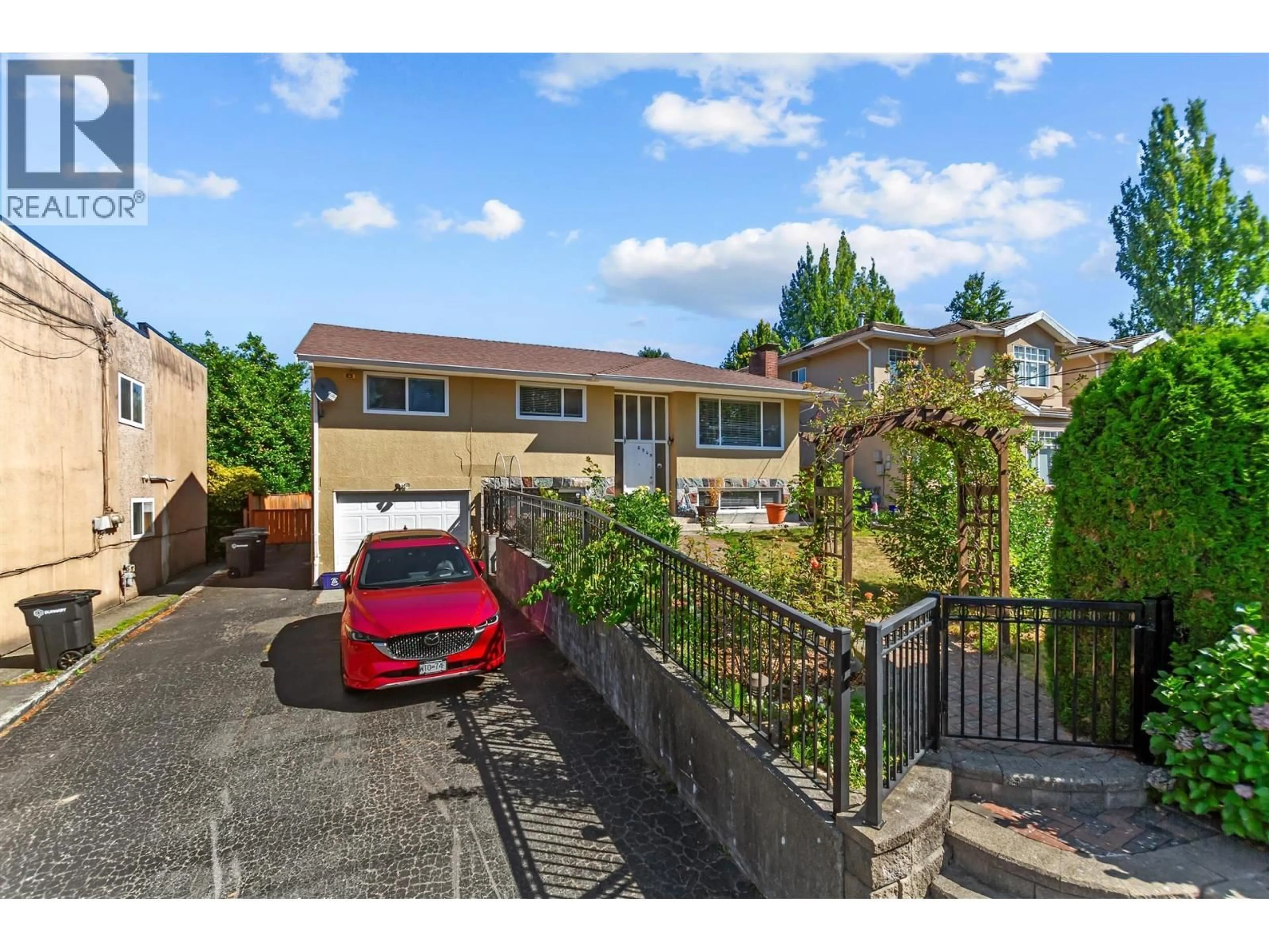 A pic from outside/outdoor area/front of a property/back of a property/a pic from drone, street for 6949 HALIFAX STREET, Burnaby British Columbia V5B2R3