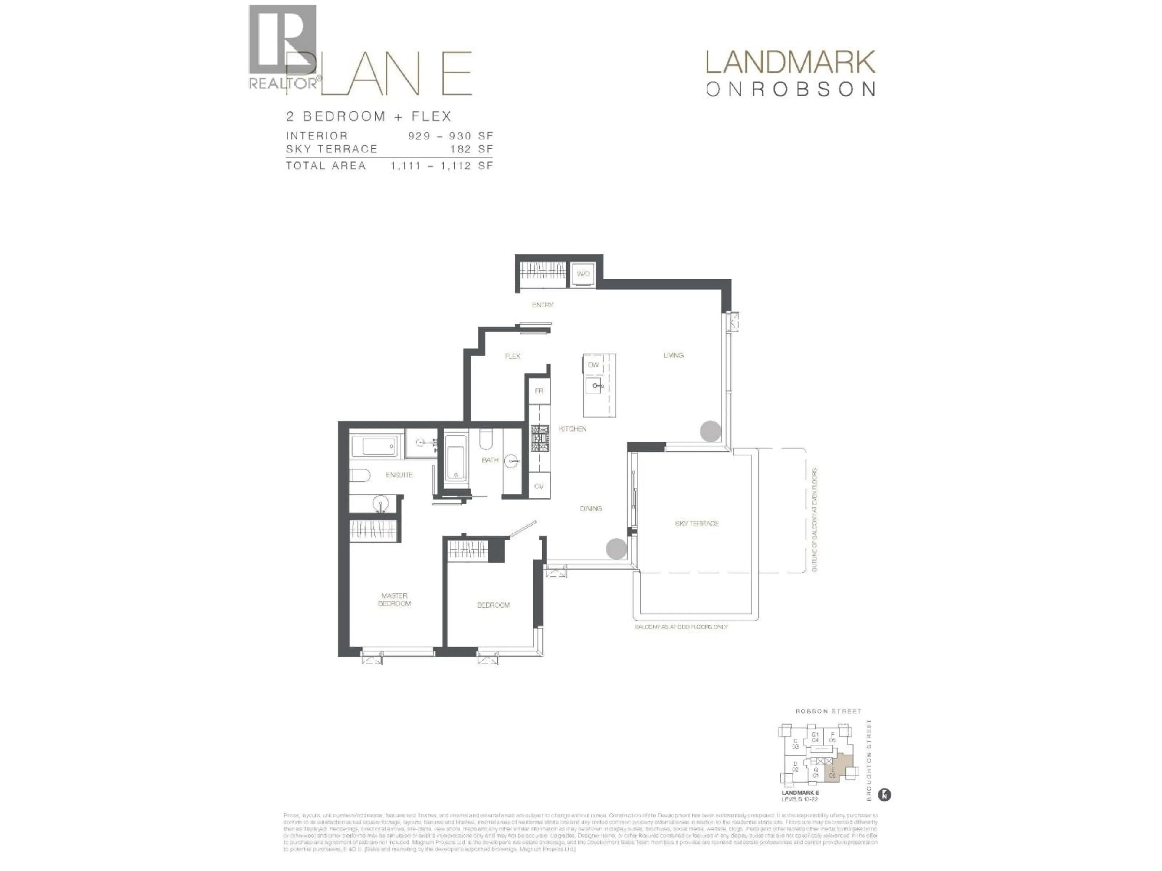 Floor plan for 2304 - 1408 ROBSON STREET, Vancouver British Columbia V6G1B9