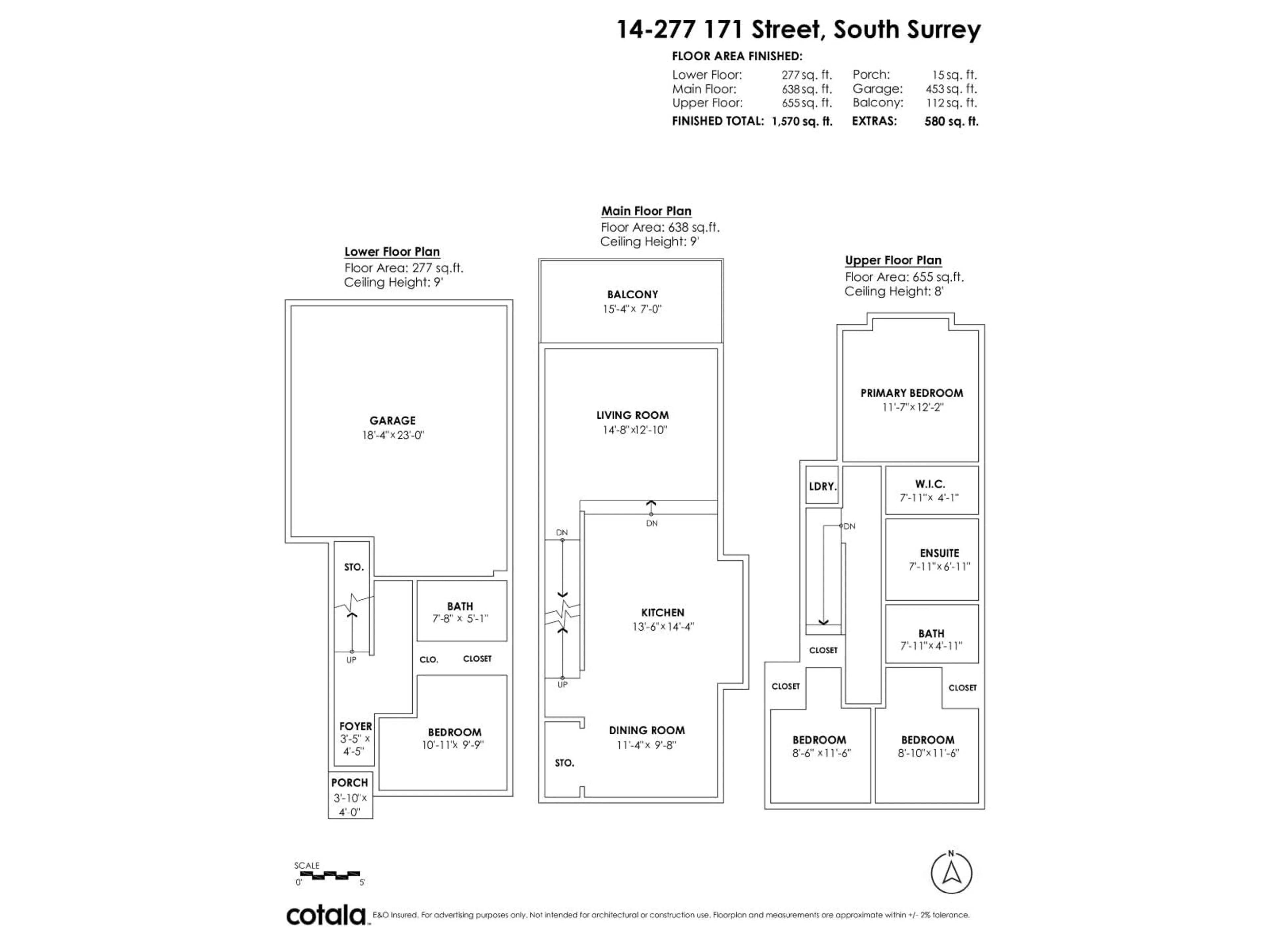 Floor plan for 14 - 277 171 STREET, Surrey British Columbia V3Z9P4