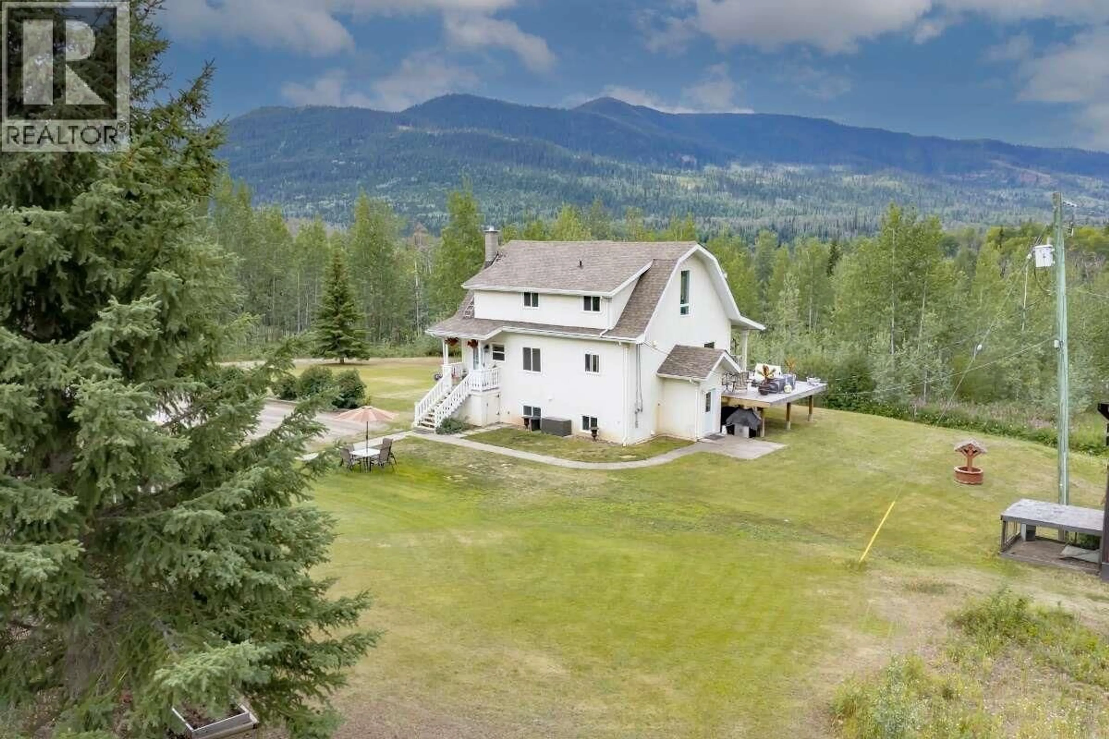 A pic from outside/outdoor area/front of a property/back of a property/a pic from drone, mountain view for 2814 MOOSE ROAD, Burns Lake British Columbia V0J1E3