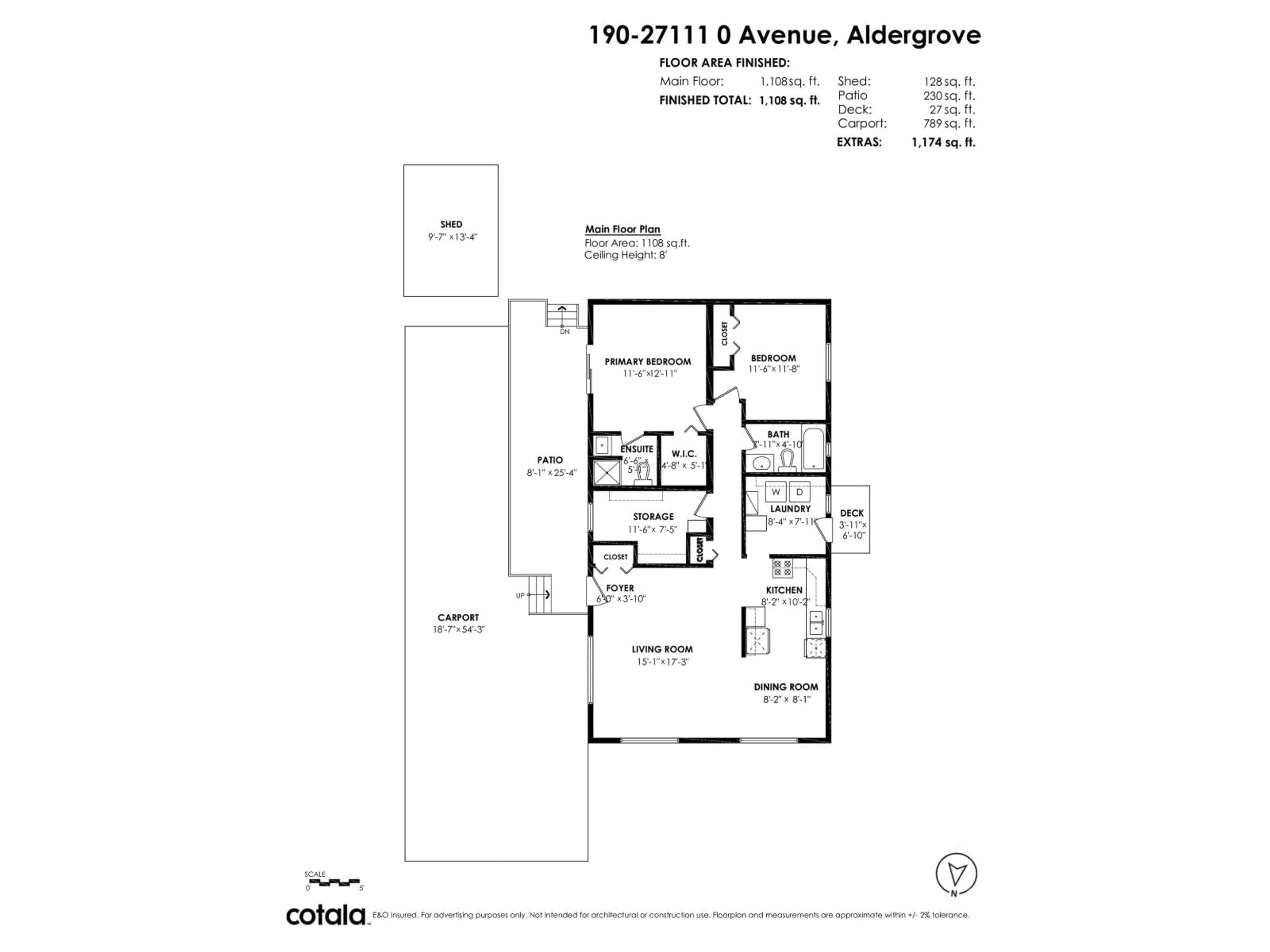 Floor plan for 190 - 27111 0 AVENUE, Langley British Columbia V4A6Y8