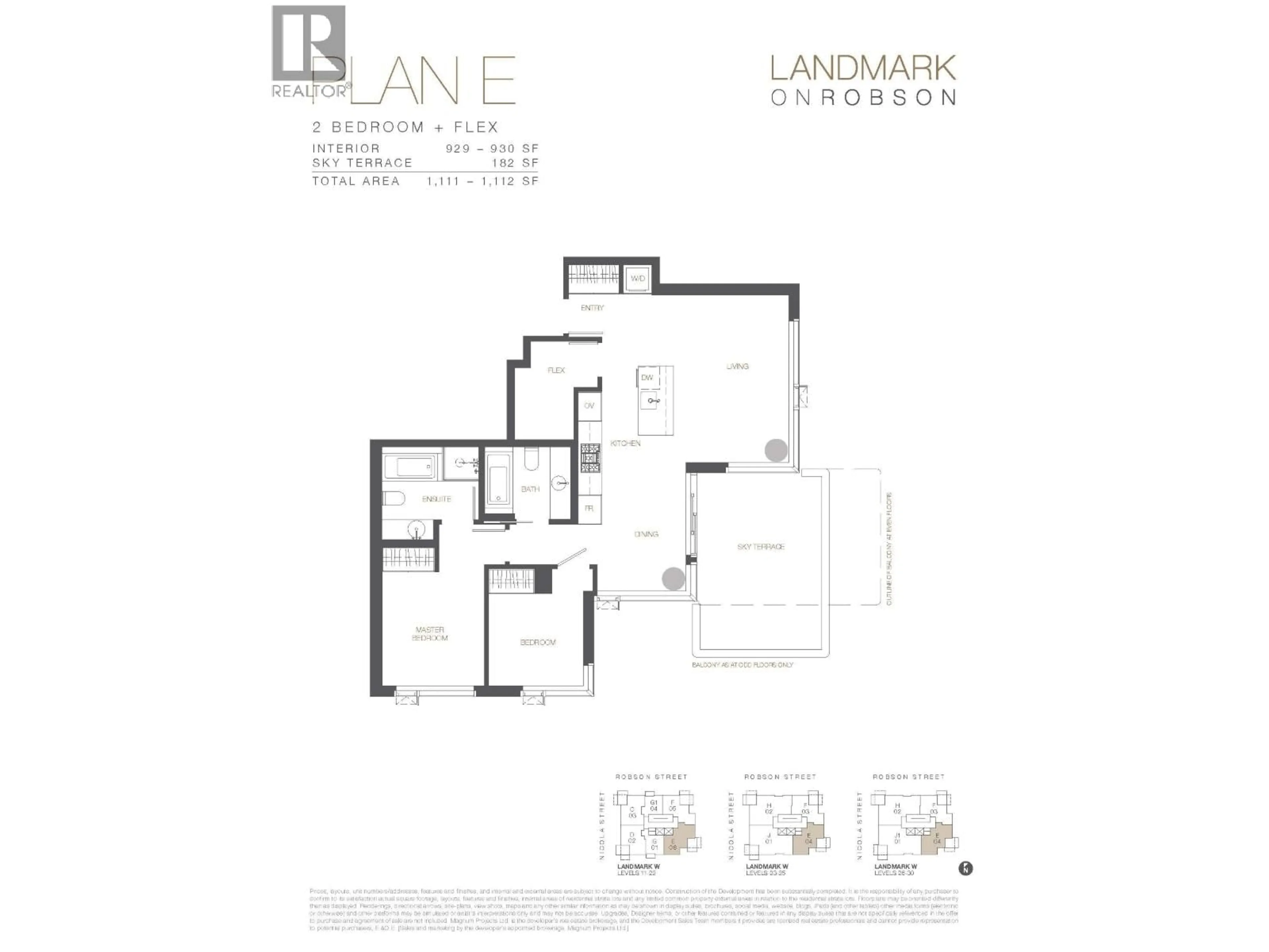 Floor plan for 1106 - 1482 ROBSON STREET, Vancouver British Columbia V6G1B9