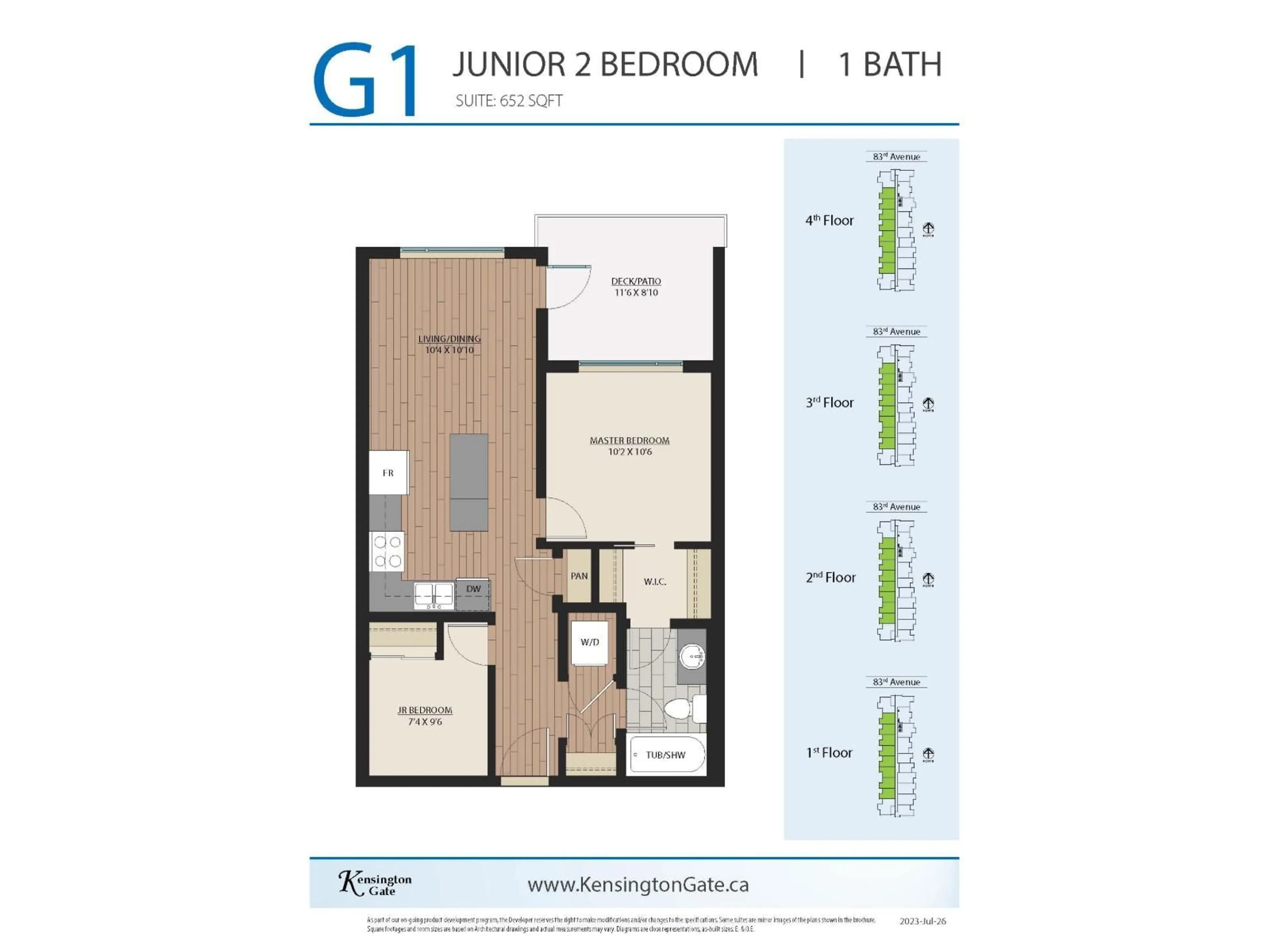 Floor plan for 210 - 20926 83 AVENUE, Langley British Columbia V2Y3Y9