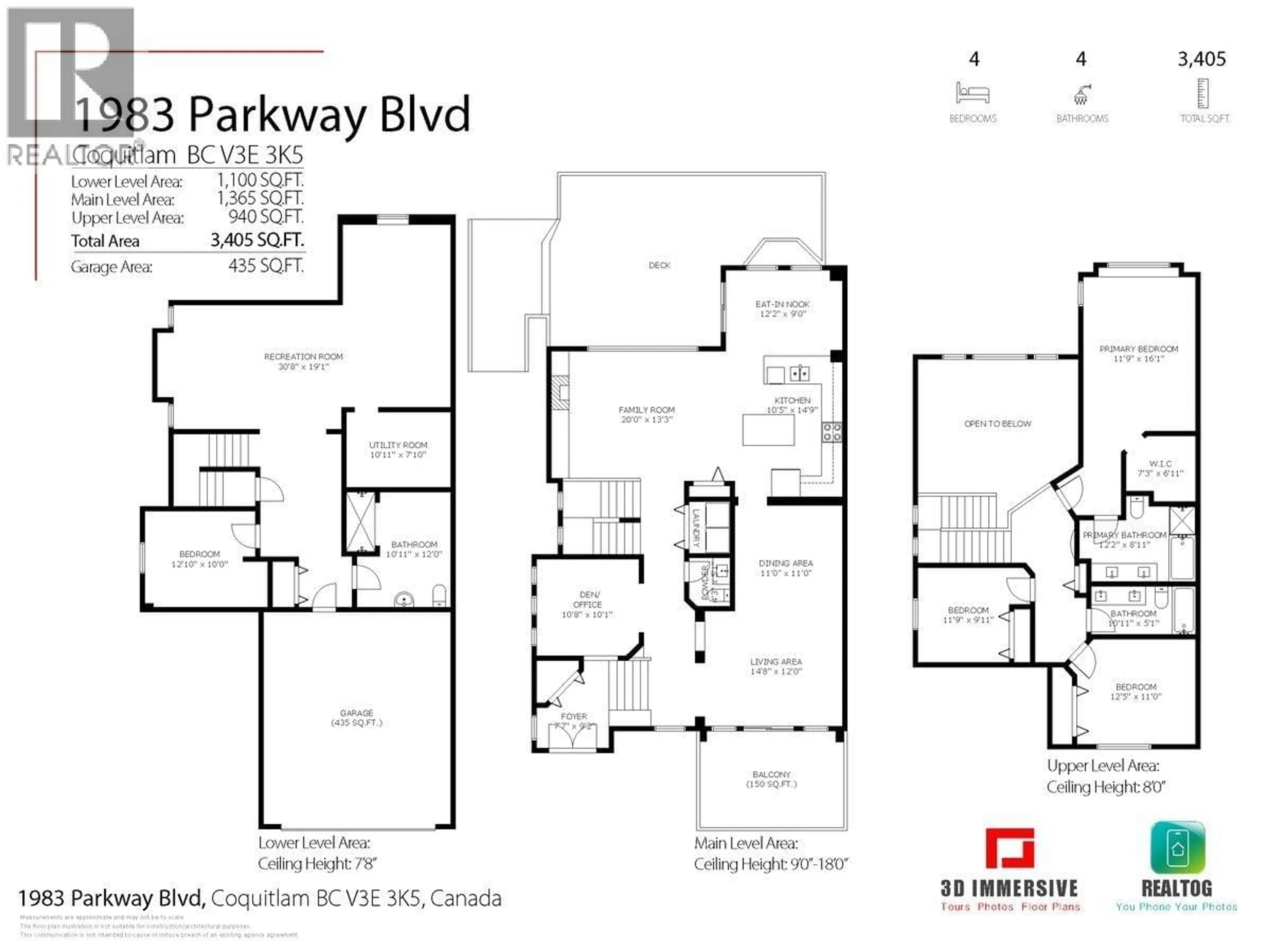 Floor plan for 1983 PARKWAY BOULEVARD, Coquitlam British Columbia V3E3J8