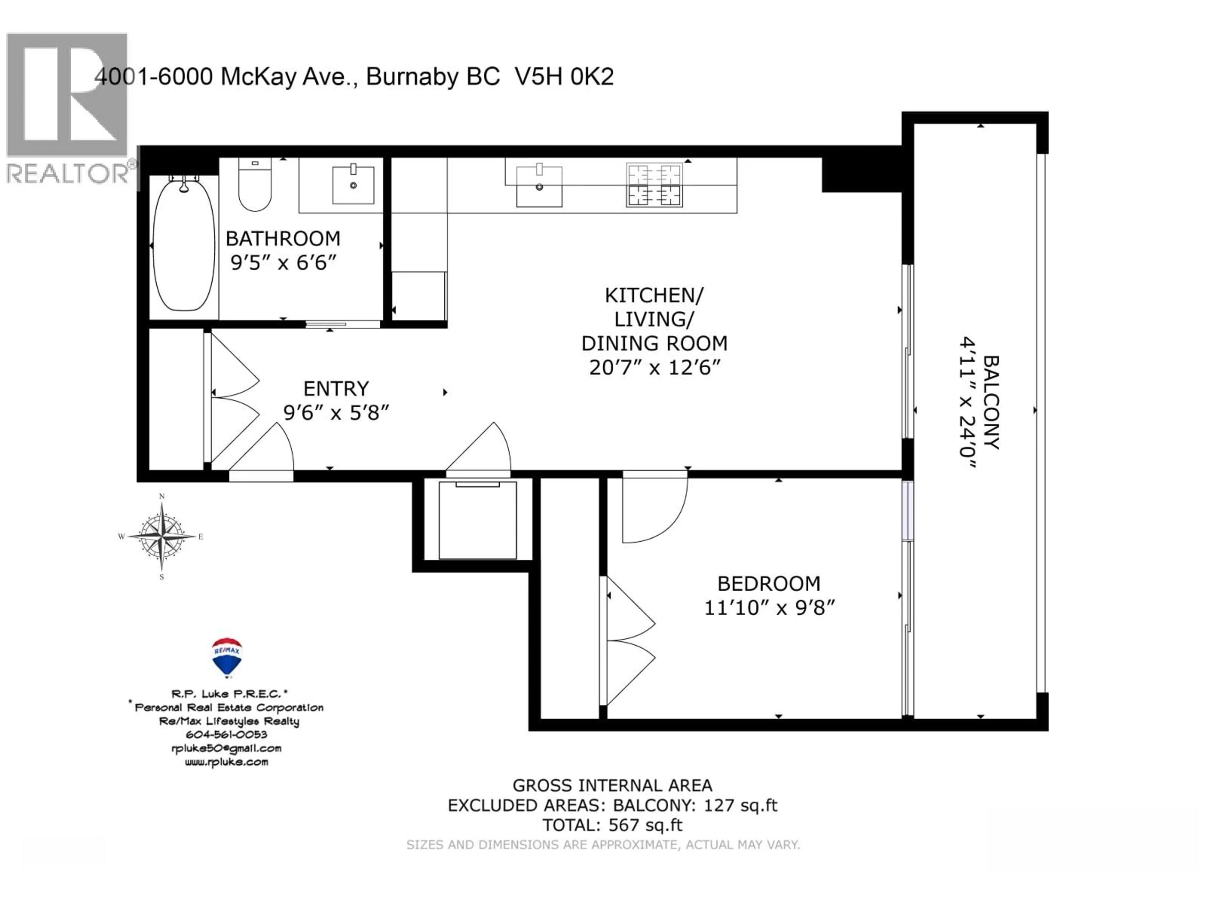 Floor plan for 4001 - 6000 MCKAY AVENUE, Burnaby British Columbia V5H0K2
