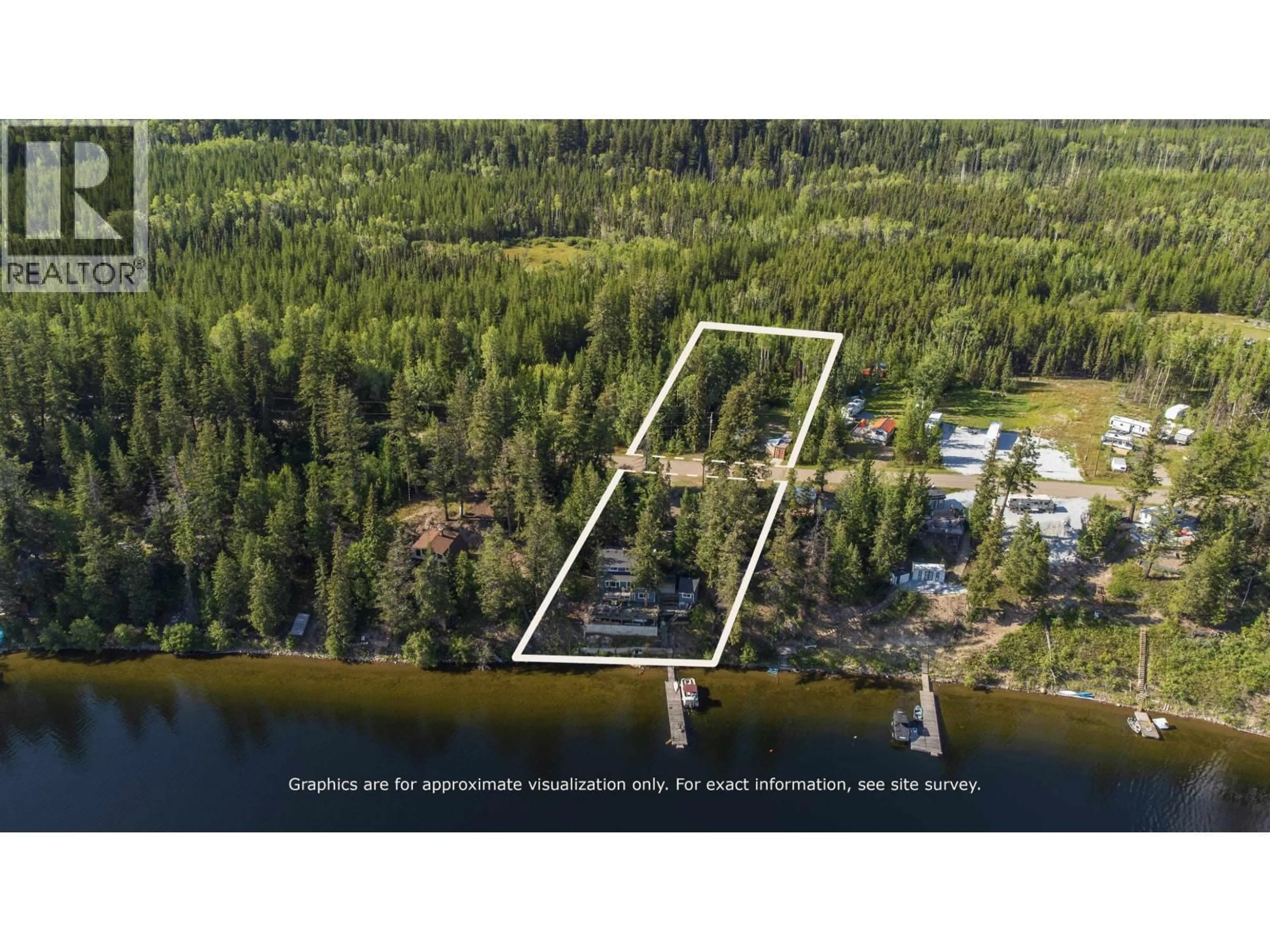 A pic from outside/outdoor area/front of a property/back of a property/a pic from drone, water/lake/river/ocean view for 52495 GUEST ROAD, Cluculz Lake British Columbia V0J3A3