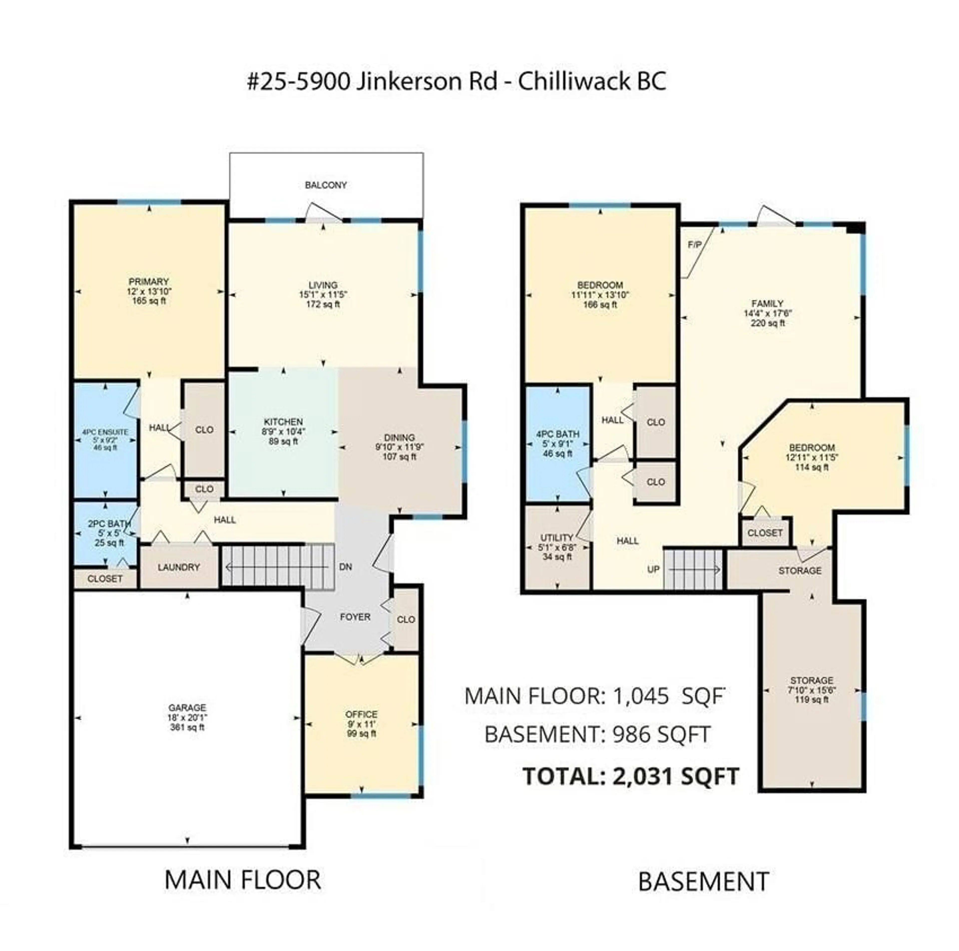 Floor plan for 25 - 5900 JINKERSON ROAD, Chilliwack British Columbia V2R0B2