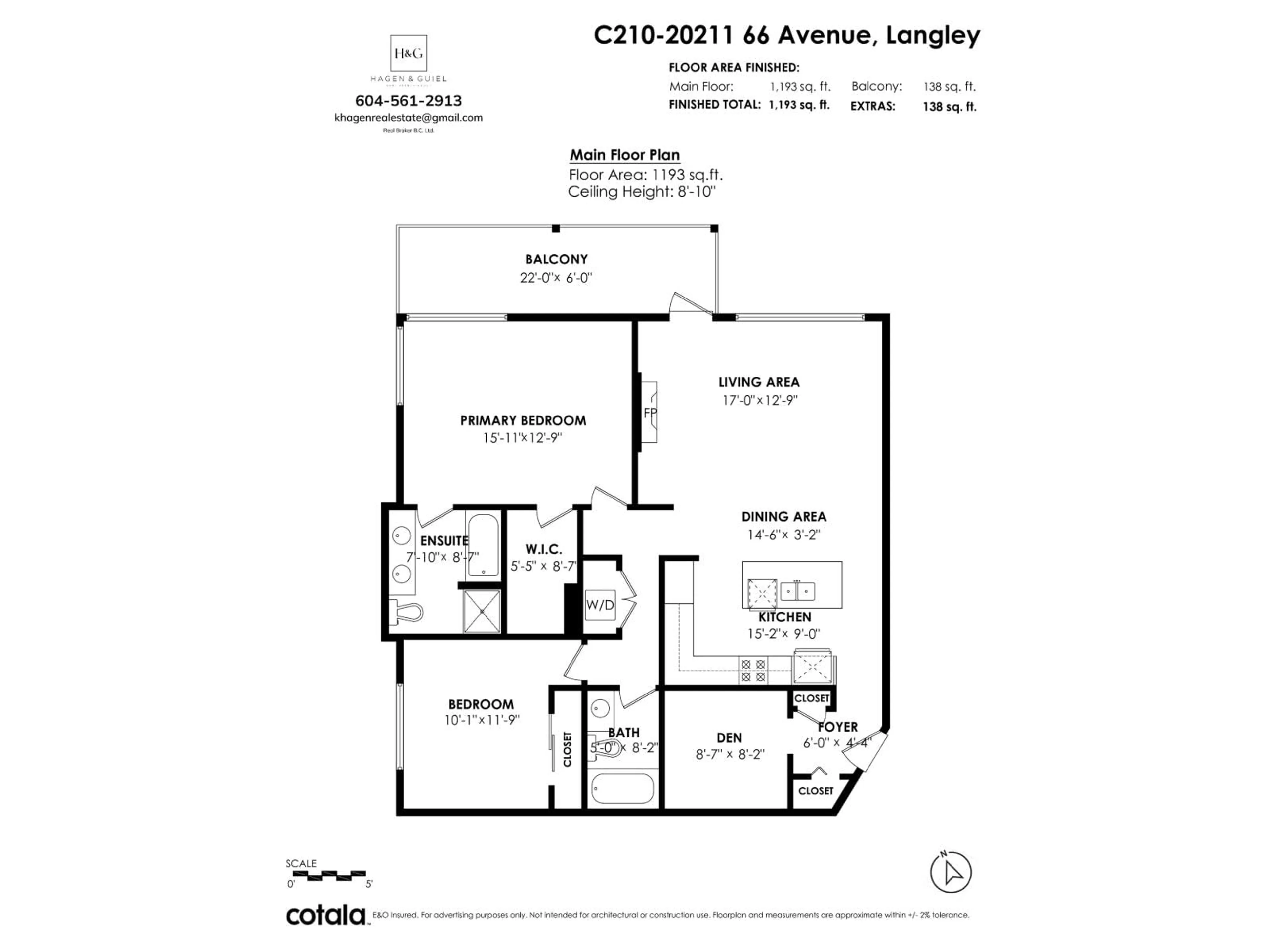 Floor plan for C210 - 20211 66 AVENUE, Langley British Columbia V2Y0L4