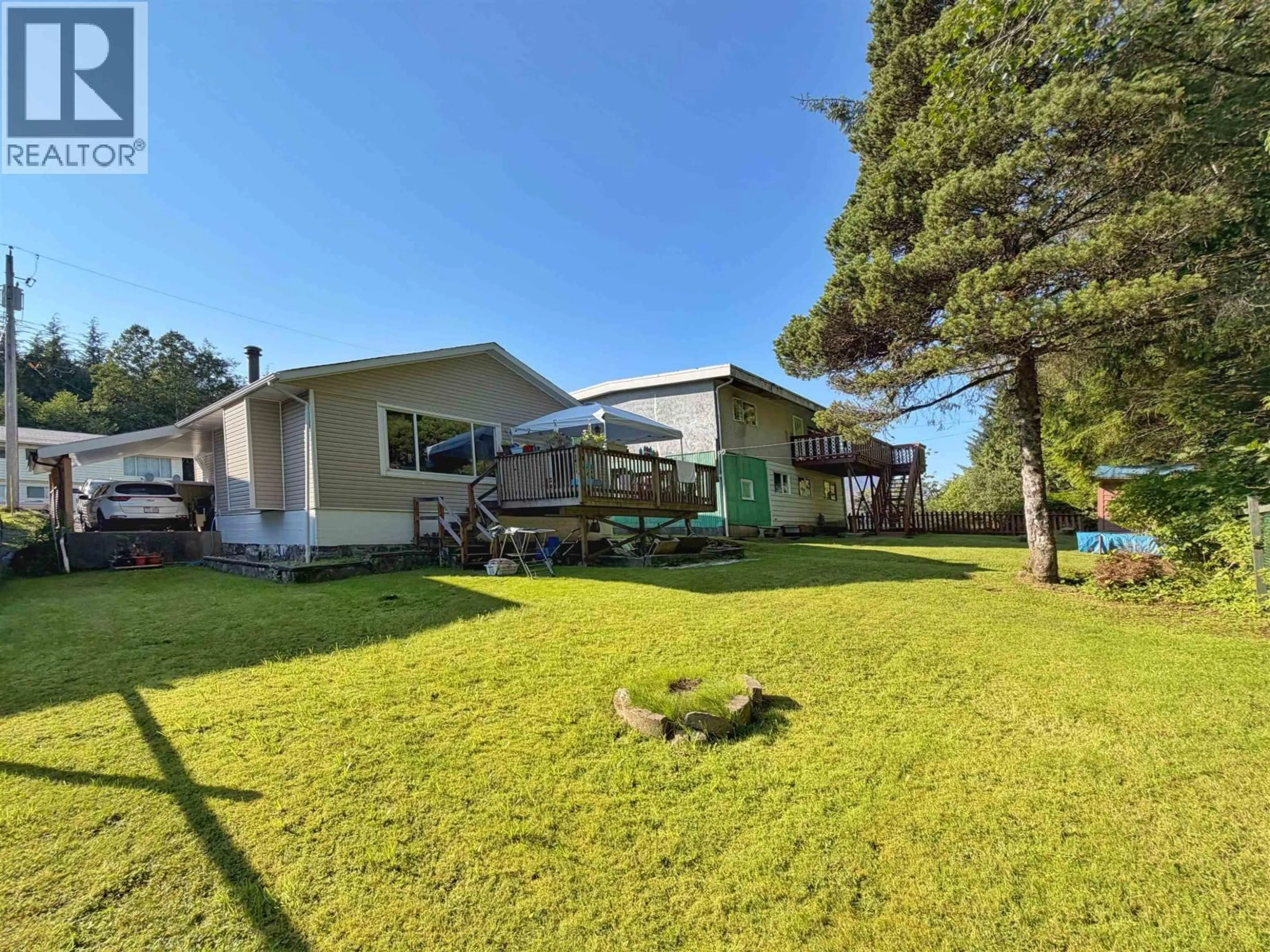 A pic from outside/outdoor area/front of a property/back of a property/a pic from drone, water/lake/river/ocean view for 217 CRESTVIEW DRIVE, Prince Rupert British Columbia V8J2Z6