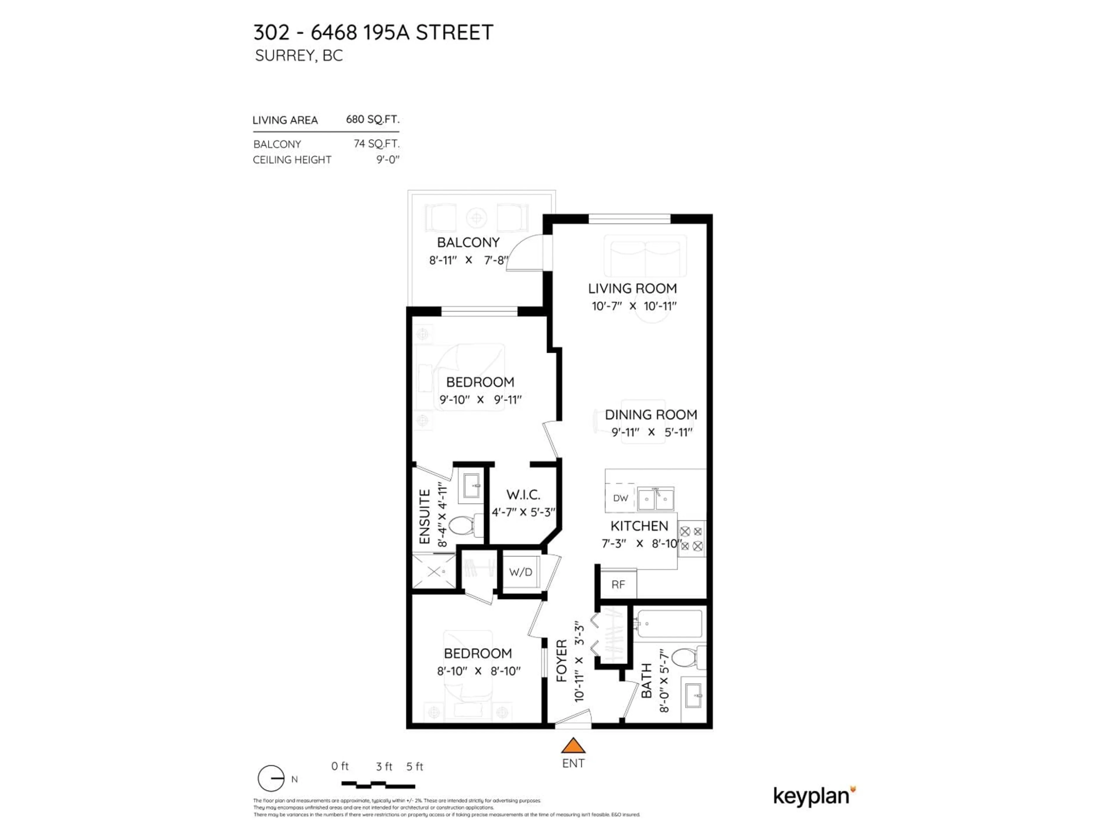 Floor plan for 302 - 6468 195A STREET, Surrey British Columbia V4N6R6