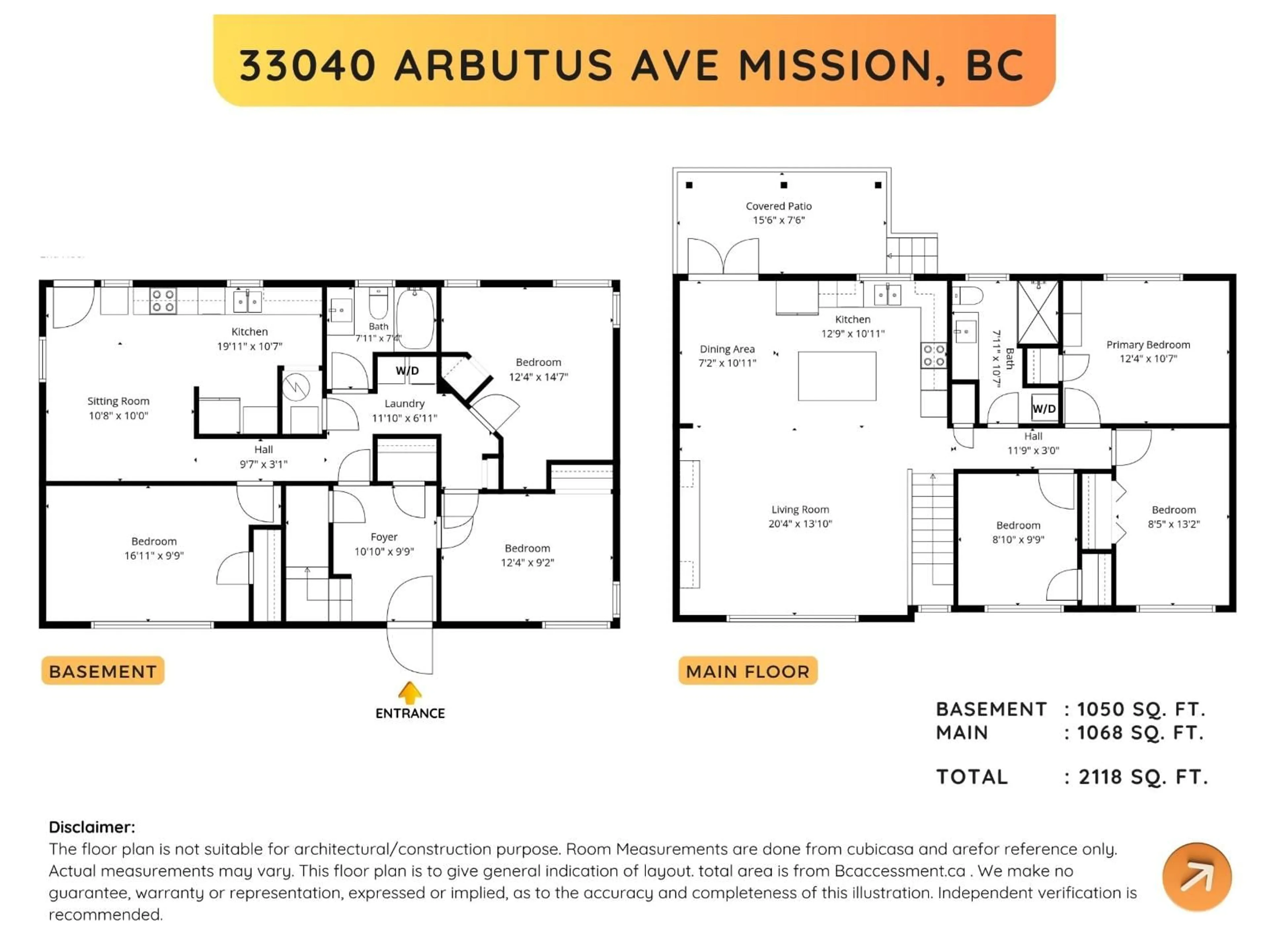Floor plan for 33040 ARBUTUS AVENUE, Mission British Columbia V2V2R8