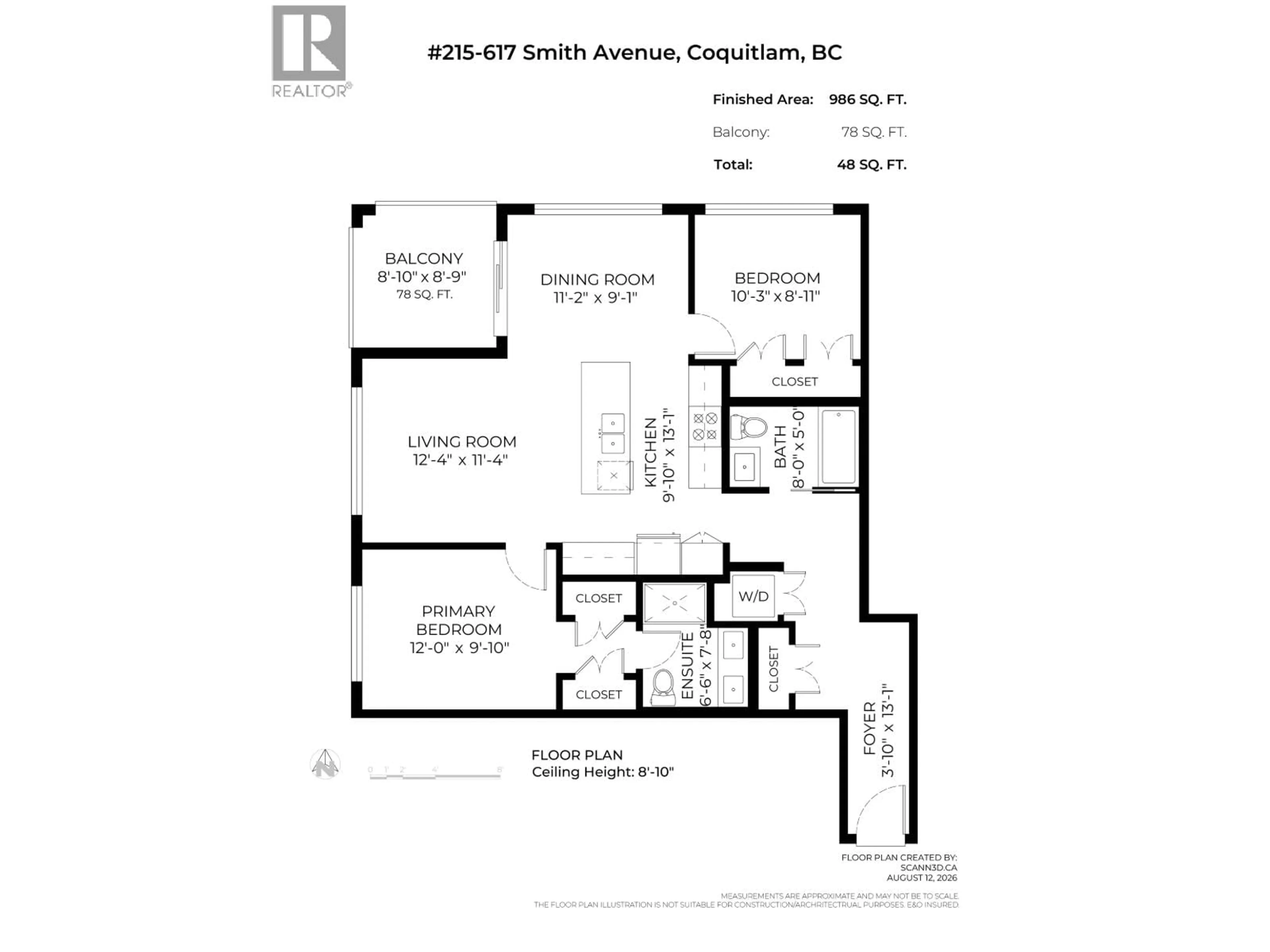 Floor plan for 215 - 617 SMITH AVENUE, Coquitlam British Columbia V3J0C3