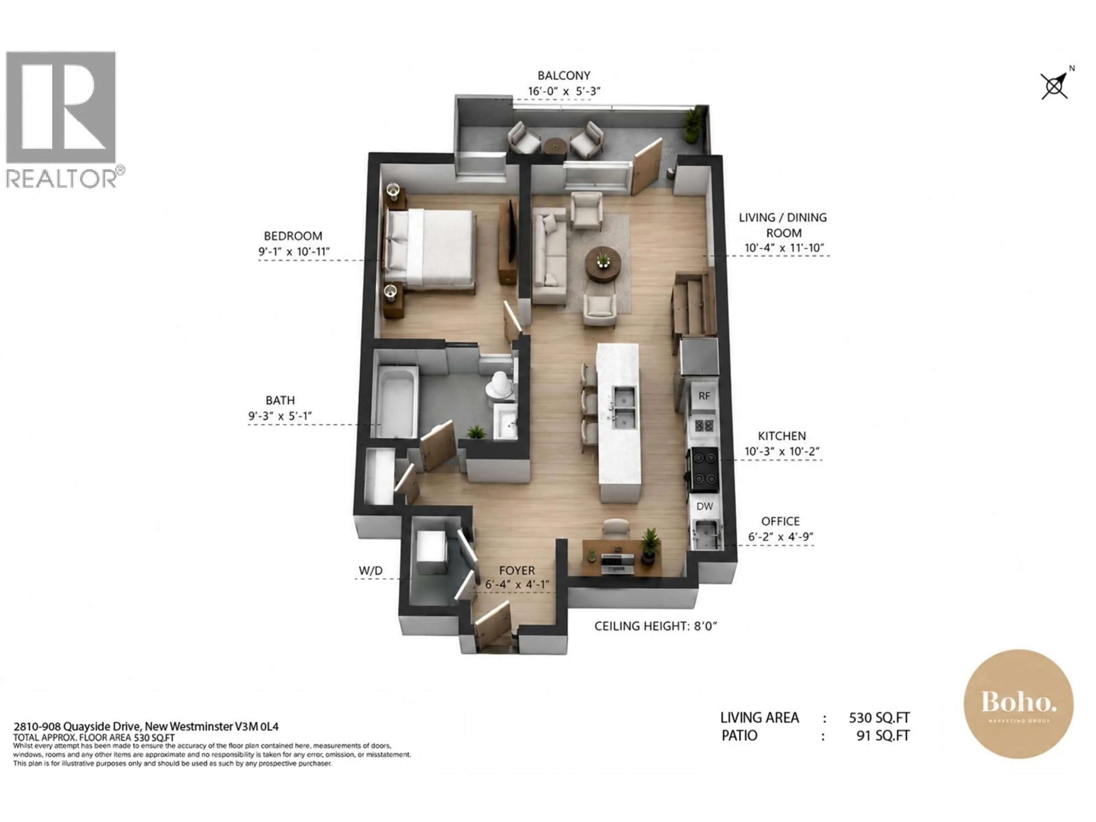 Floor plan for 2810 - 908 QUAYSIDE DRIVE, New Westminster British Columbia V3M0L4