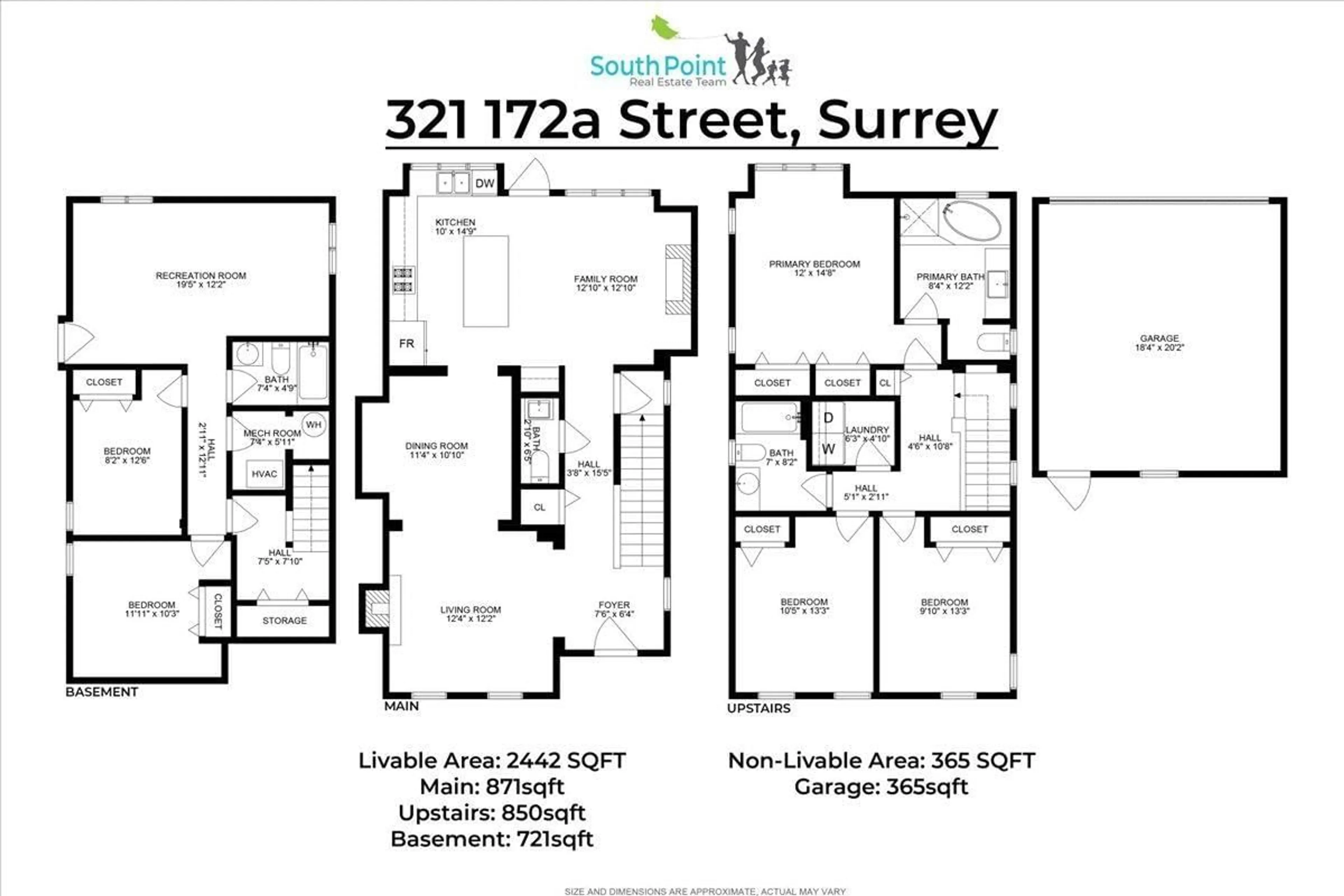 Floor plan for 321 172A STREET, Surrey British Columbia V3Z9P7