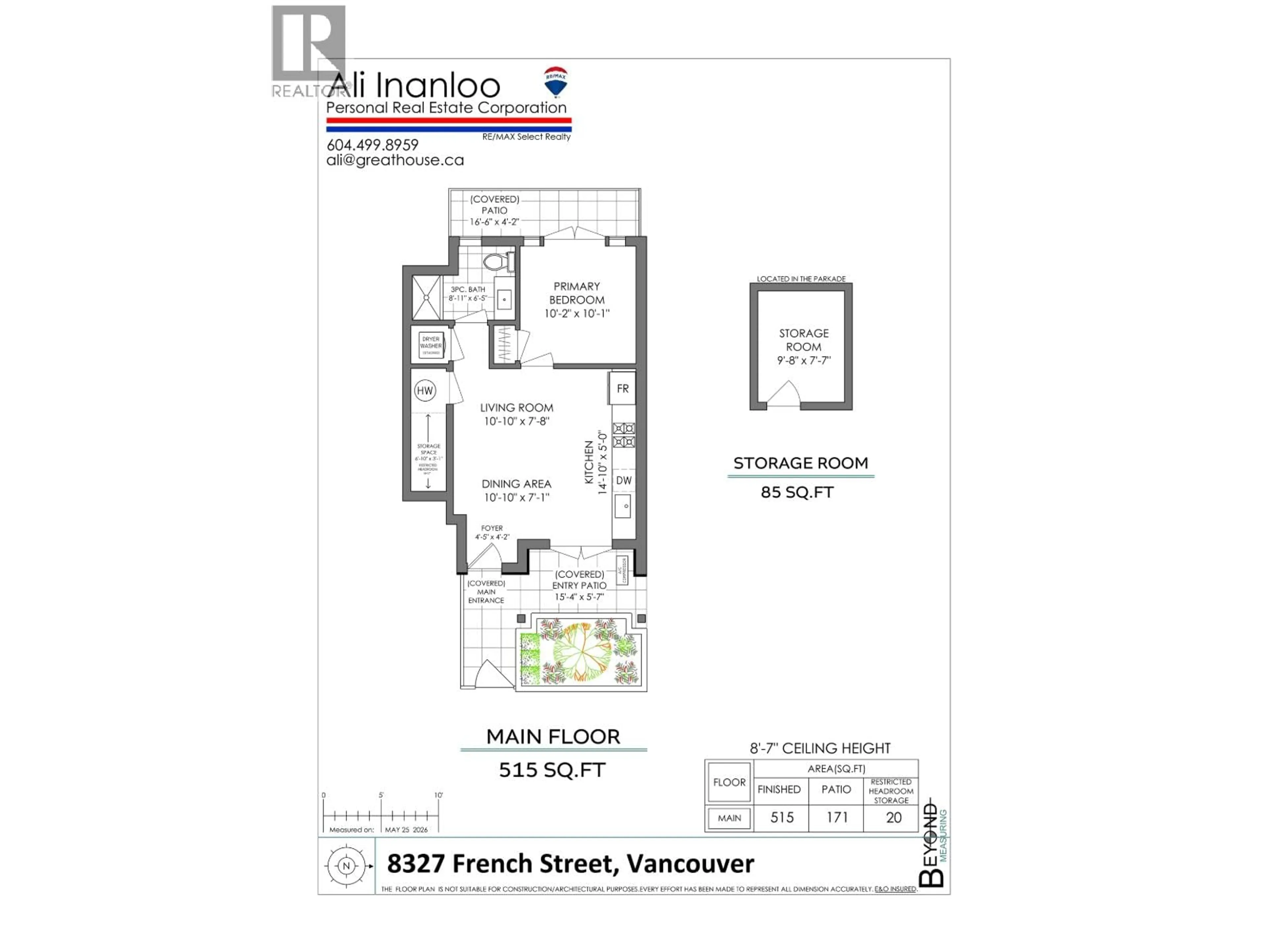 Floor plan for 8327 FRENCH STREET, Vancouver British Columbia V6P0L7