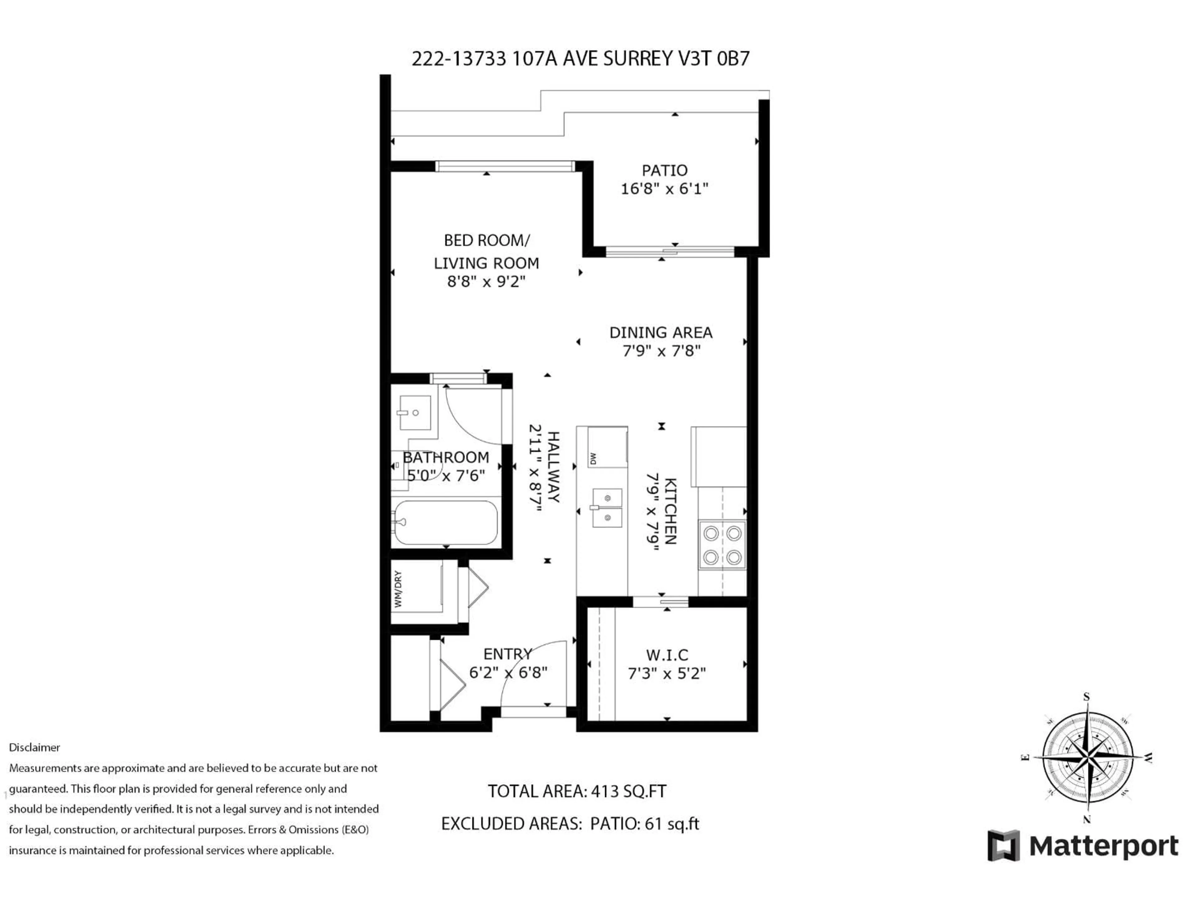 Floor plan for 222 - 13733 107A AVENUE, Surrey British Columbia V3T0B7