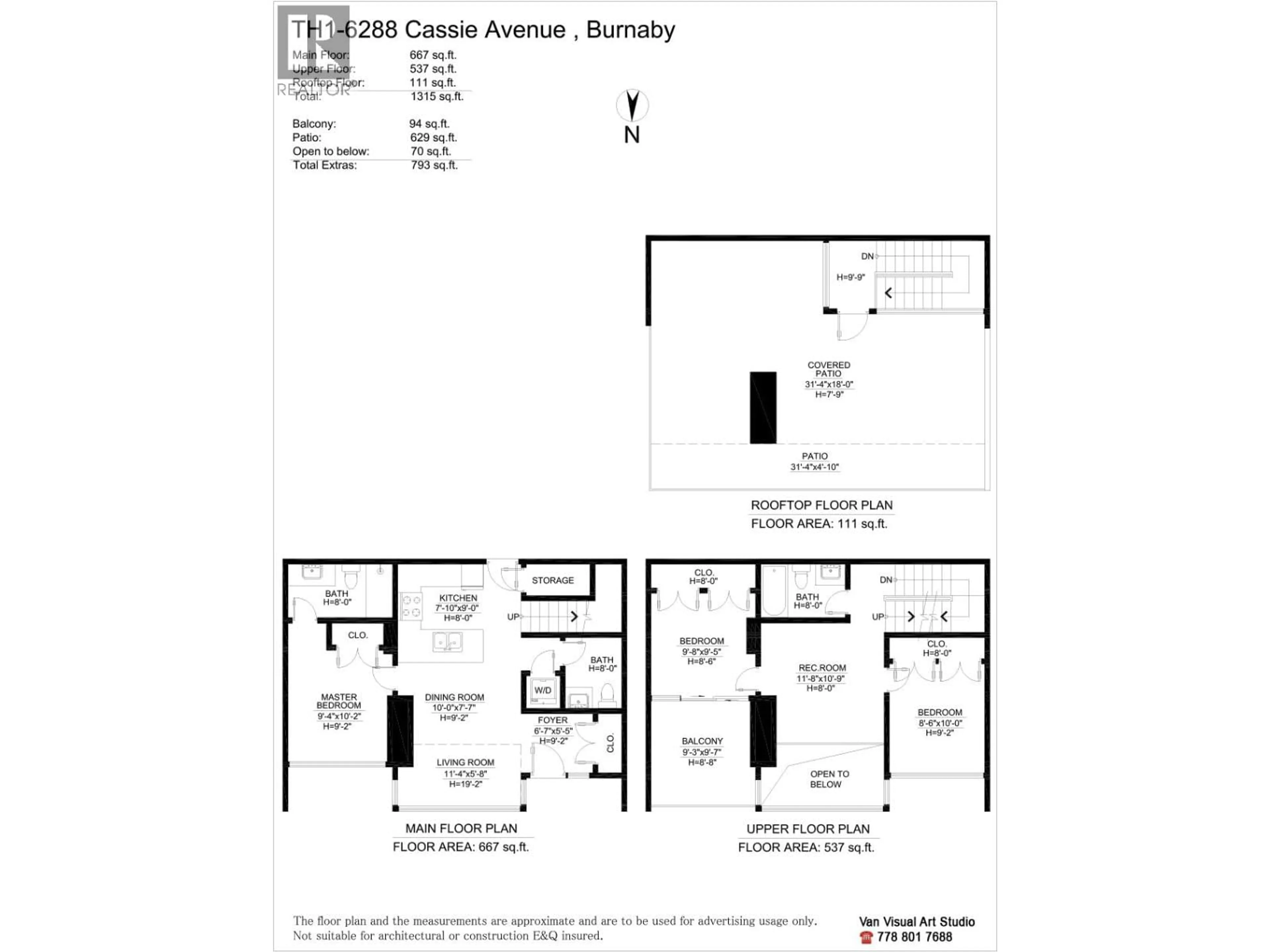 Floor plan for TH1 - 6288 CASSIE AVENUE, Burnaby British Columbia V5H0H7