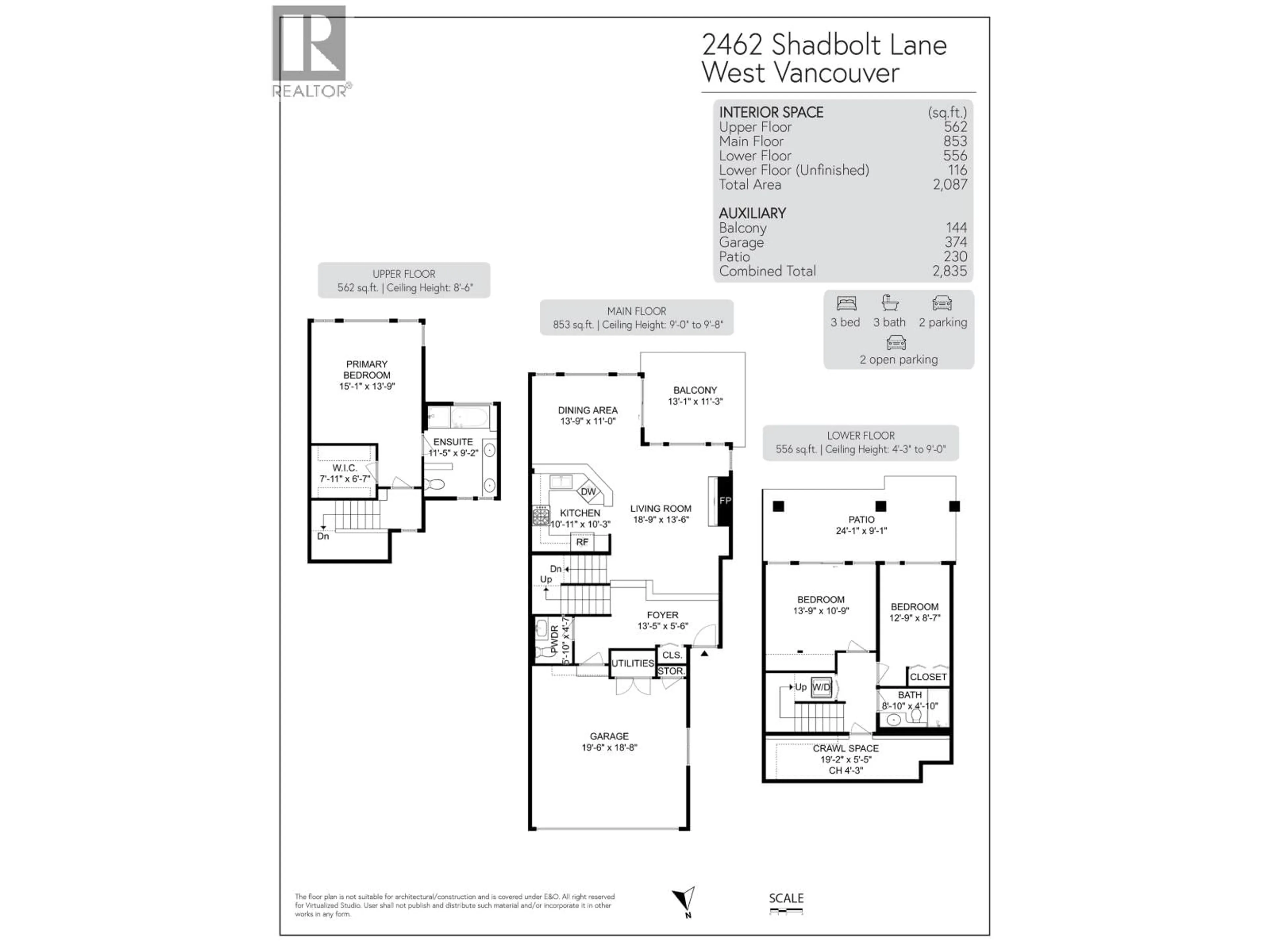 Floor plan for 2462 SHADBOLT LANE, West Vancouver British Columbia V7S3J1
