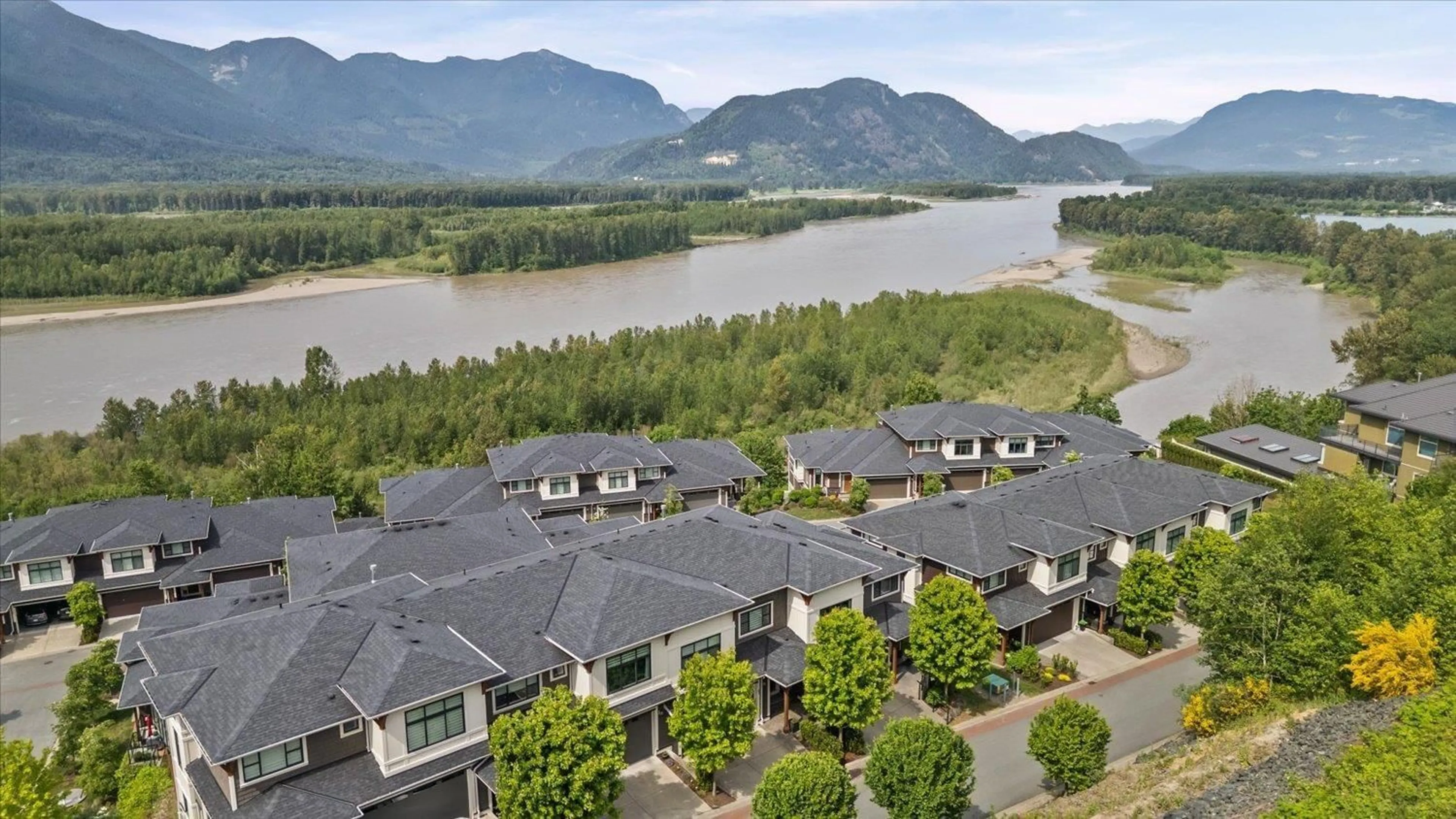 A pic from outside/outdoor area/front of a property/back of a property/a pic from drone, water/lake/river/ocean view for 48 - 43685 CHILLIWACK MOUNTAIN ROAD, Chilliwack British Columbia V2R0X5