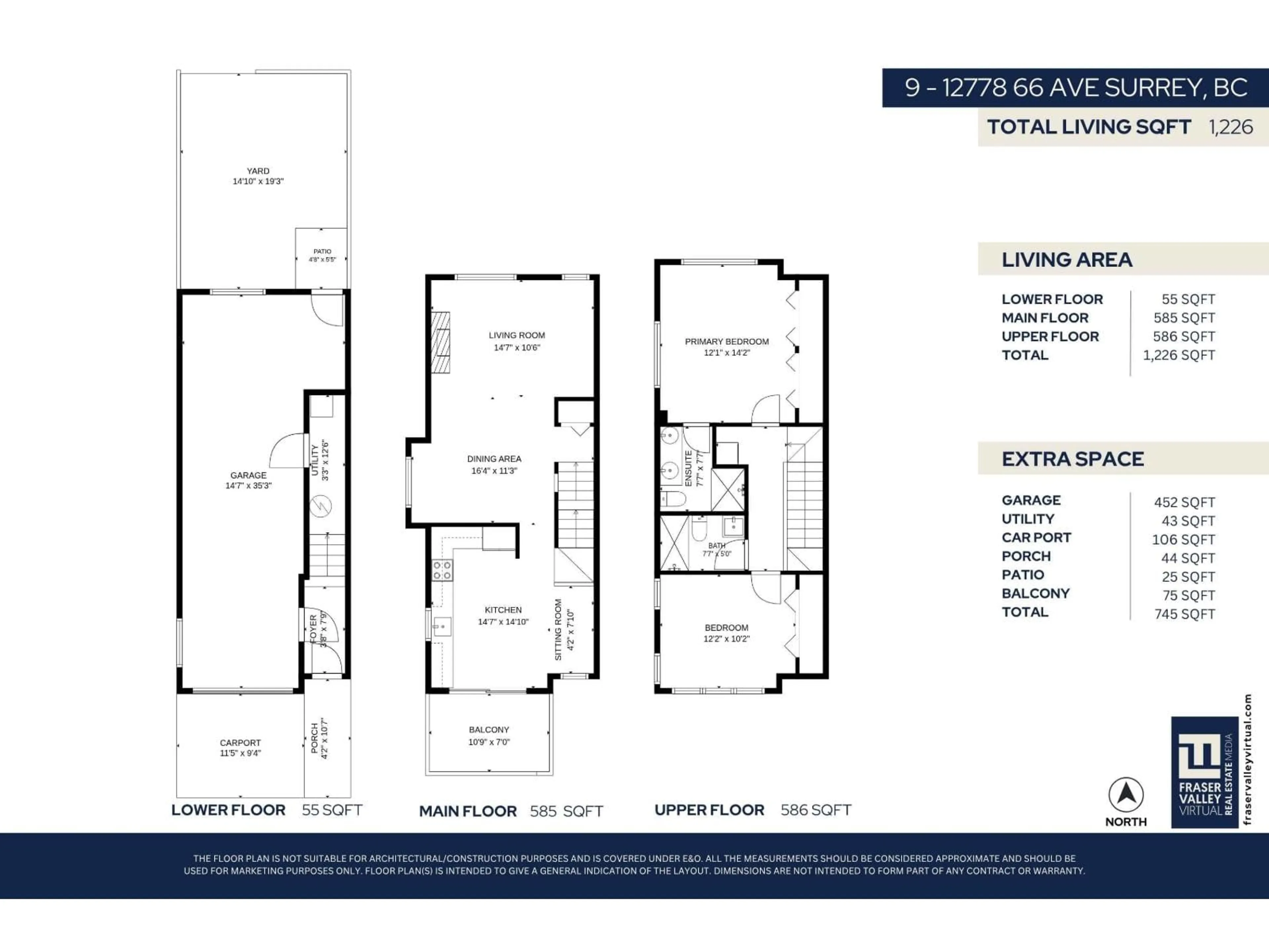 Floor plan for 9 - 12778 66 AVENUE, Surrey British Columbia V3W1K9