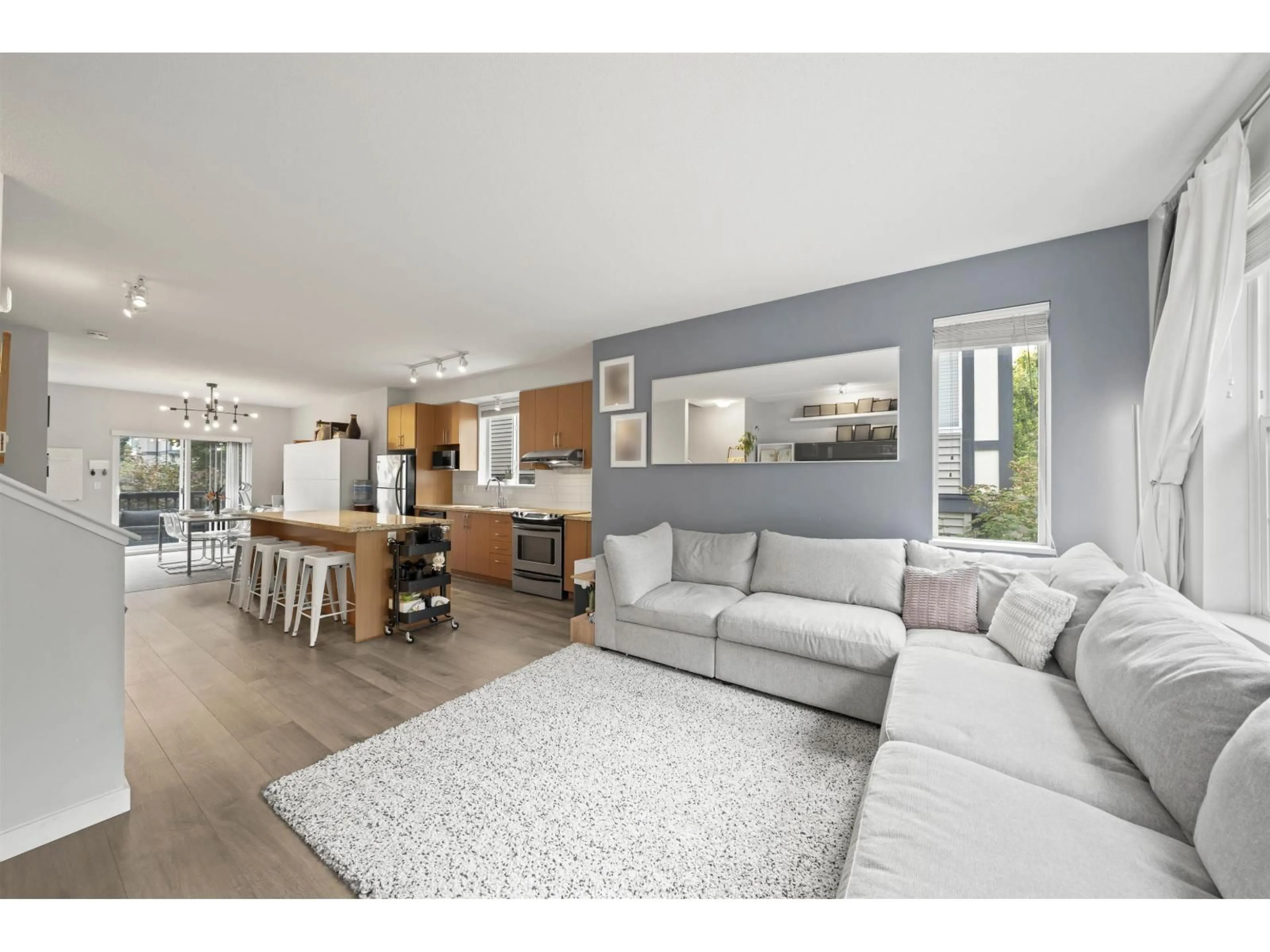 Open concept kitchen, wood/laminate floor for 63 - 8385 DELSOM WAY, Delta British Columbia V4C0A3