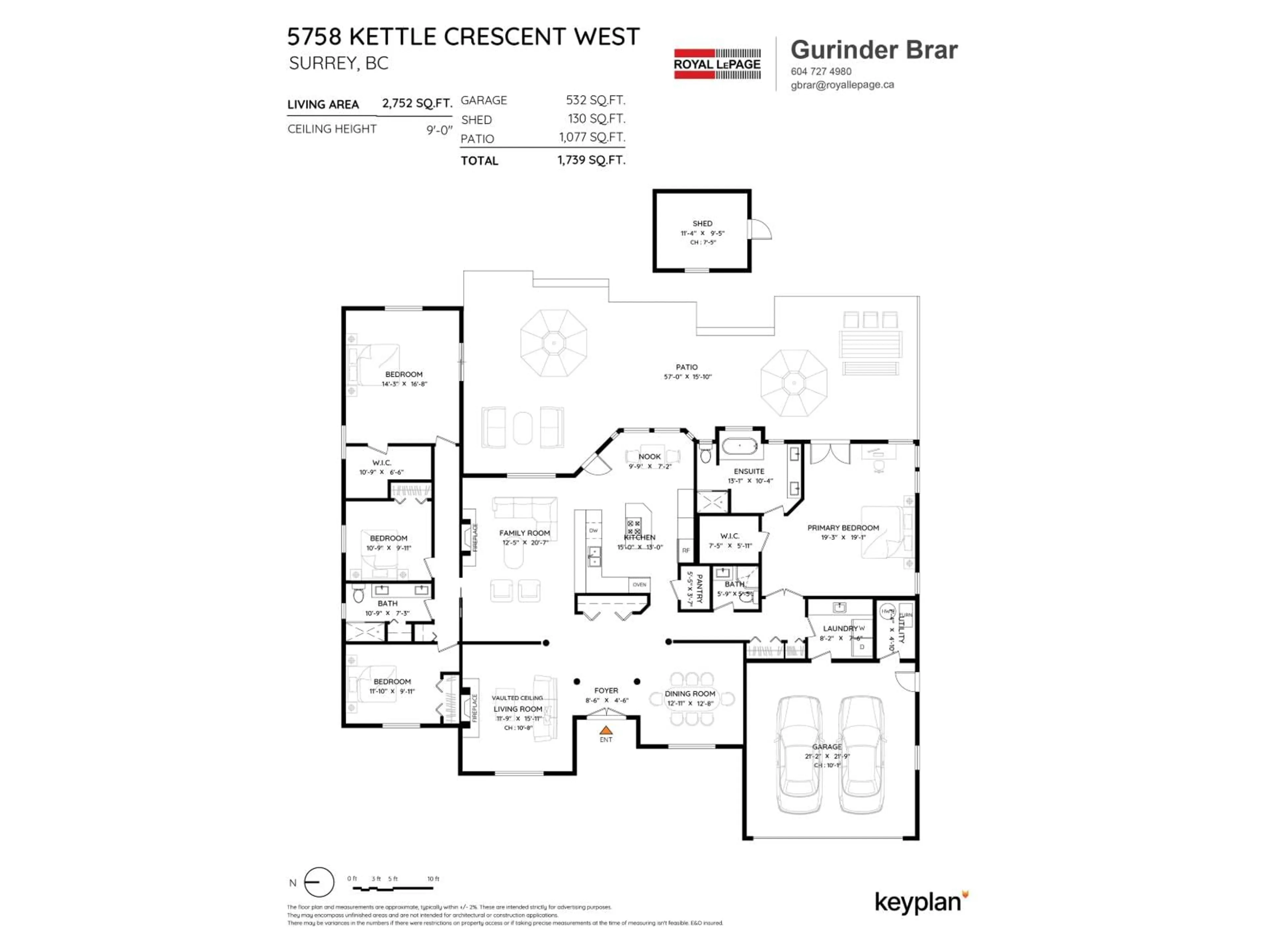 Floor plan for 5758 KETTLE CRESCENT WEST, Surrey British Columbia V3S8R6