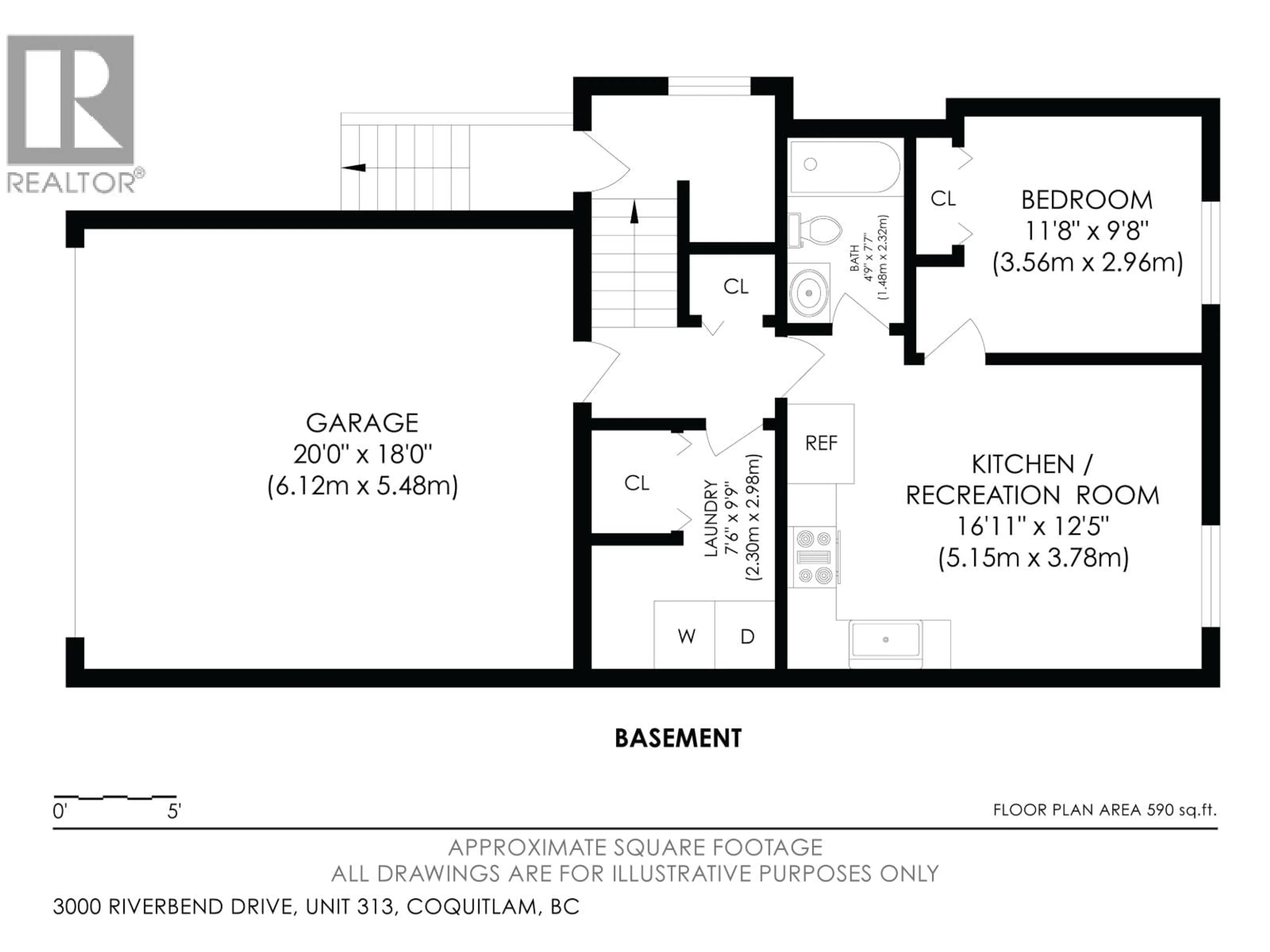 Floor plan for 313 - 3000 RIVERBEND DRIVE, Coquitlam British Columbia V3C6R1