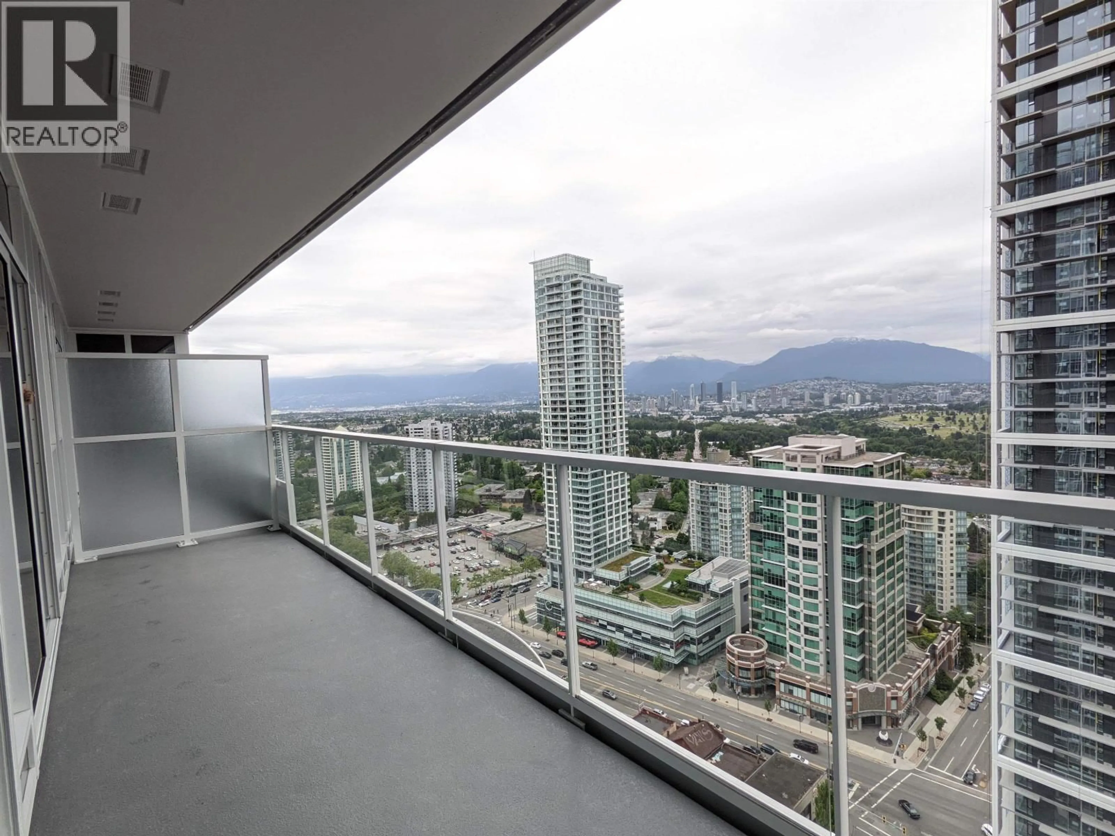 Balcony in the apartment, city buildings view from balcony for 3006 - 6080 MCKAY AVENUE, Burnaby British Columbia V5H0J4