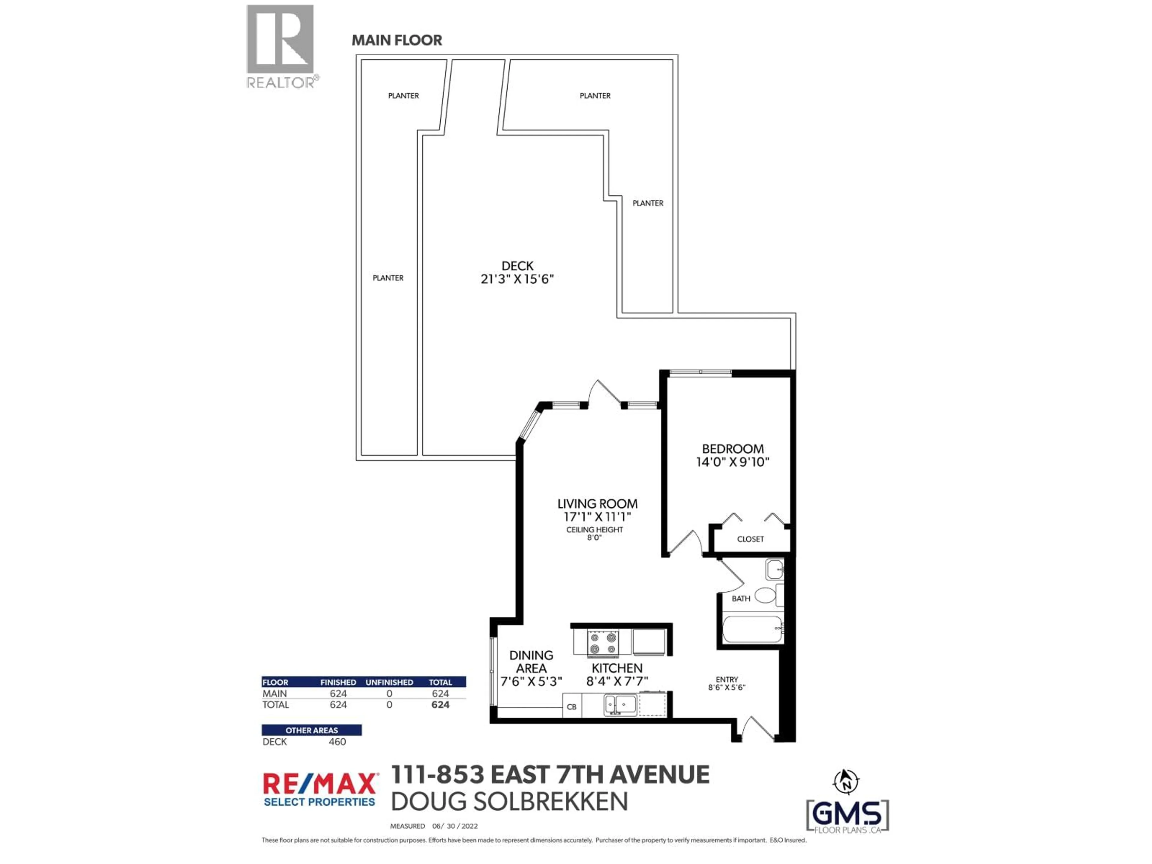 Floor plan for 111 - 853 7TH AVENUE, Vancouver British Columbia V5T1P4