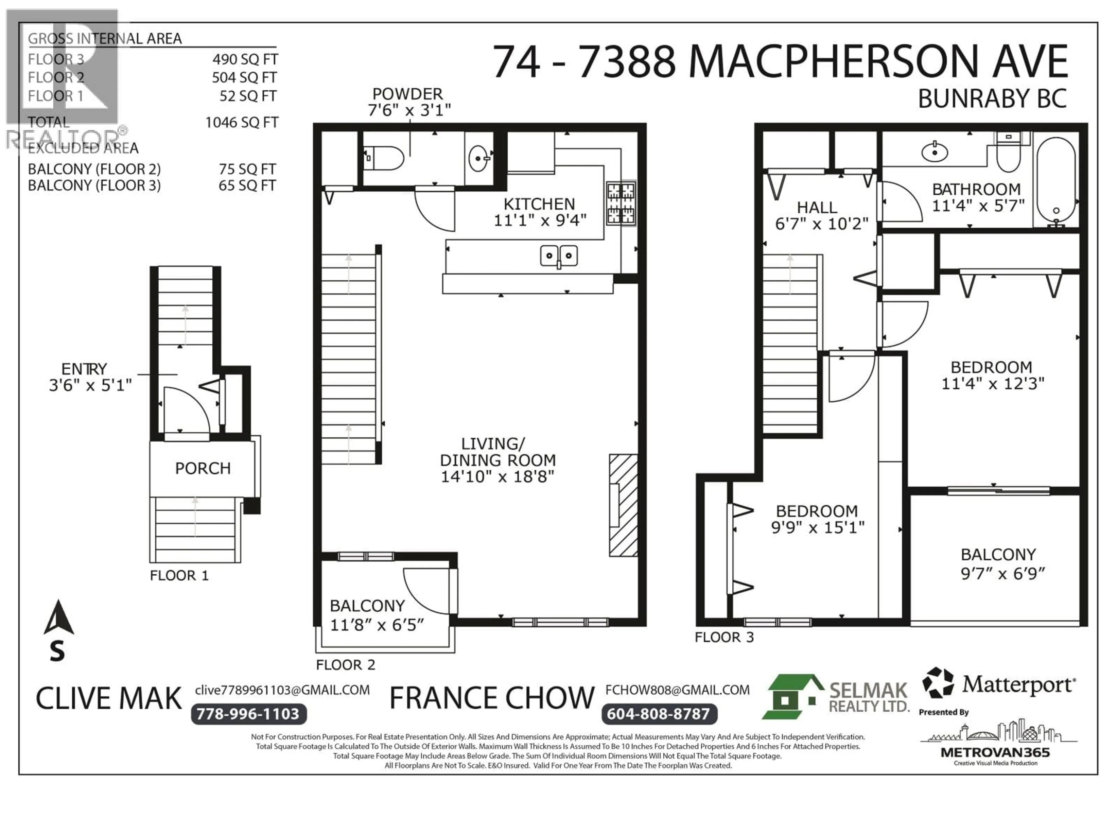 Floor plan for 74 - 7388 MACPHERSON AVENUE, Burnaby British Columbia V5J0A1