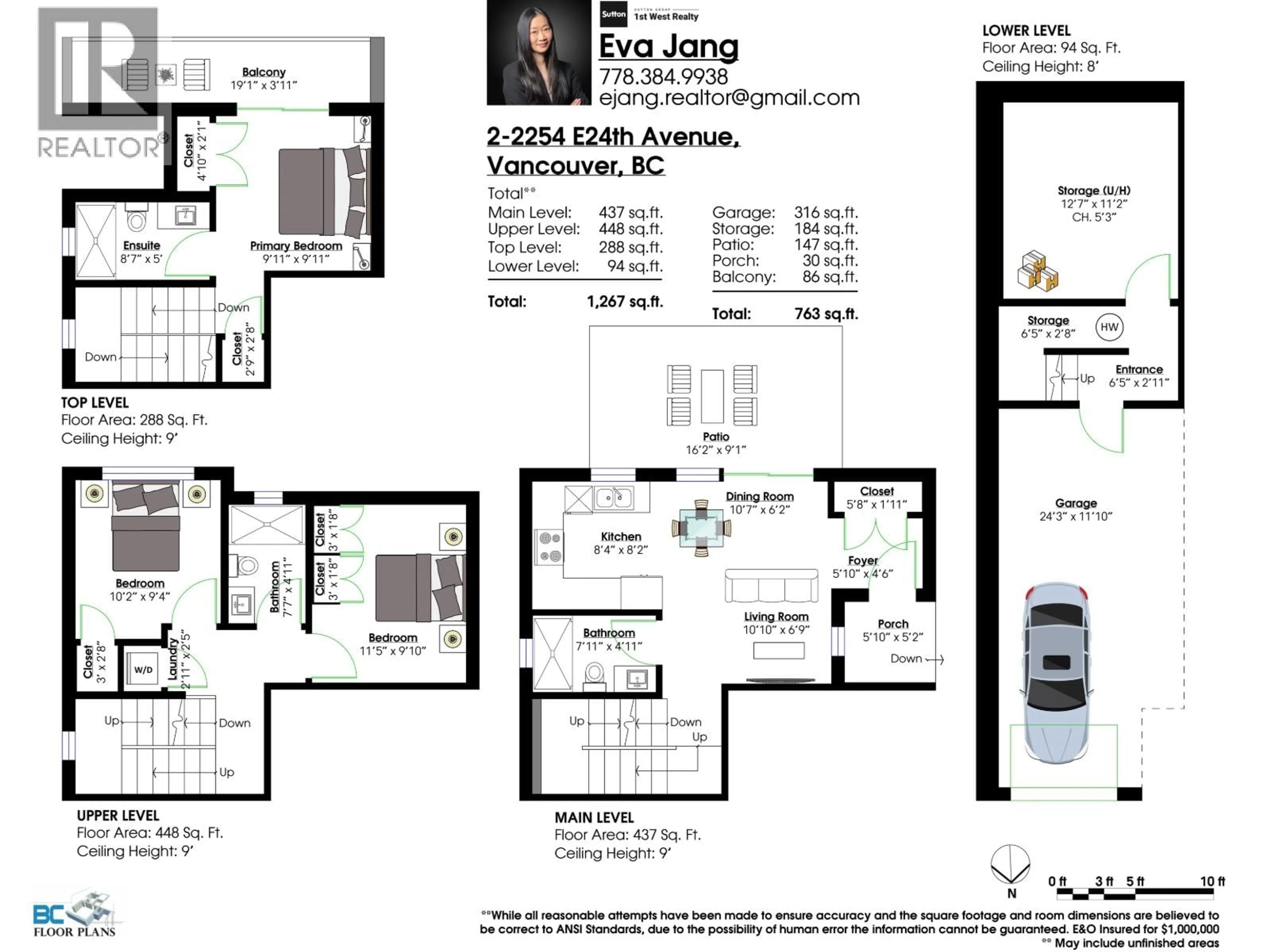 Floor plan for 2 - 2254 24TH AVENUE, Vancouver British Columbia V5N2V2
