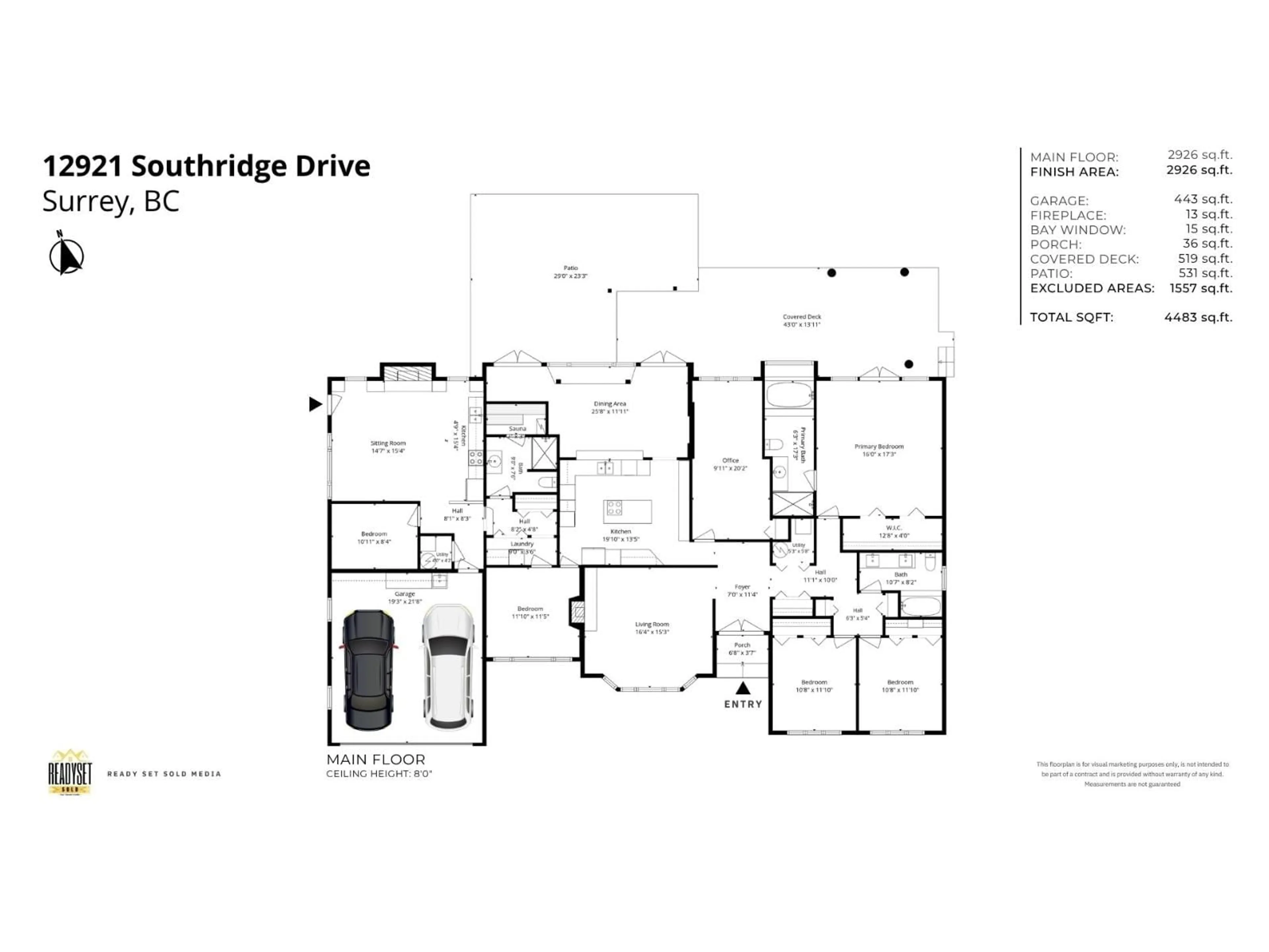 Floor plan for 12921 SOUTHRIDGE DRIVE, Surrey British Columbia V3X3C7