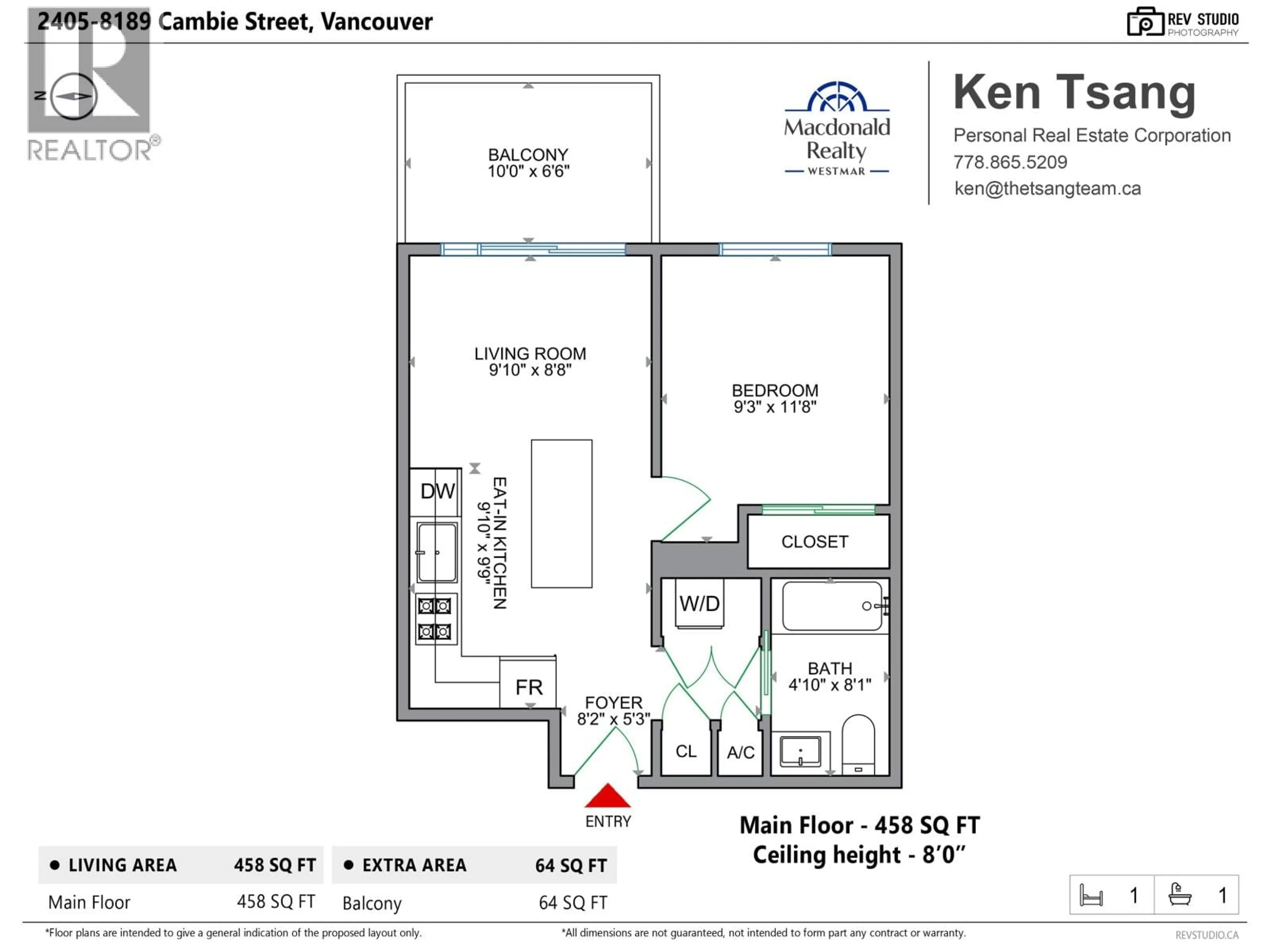 Floor plan for 2405 - 8189 CAMBIE STREET, Vancouver British Columbia V6P0G6